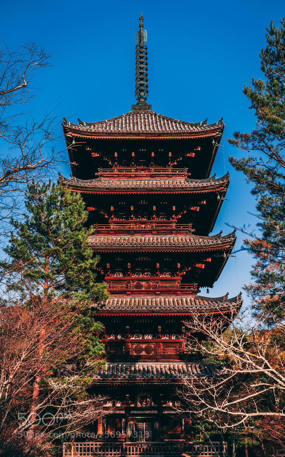 Sony a7R III sample photo. Ninna-ji pagoda photography