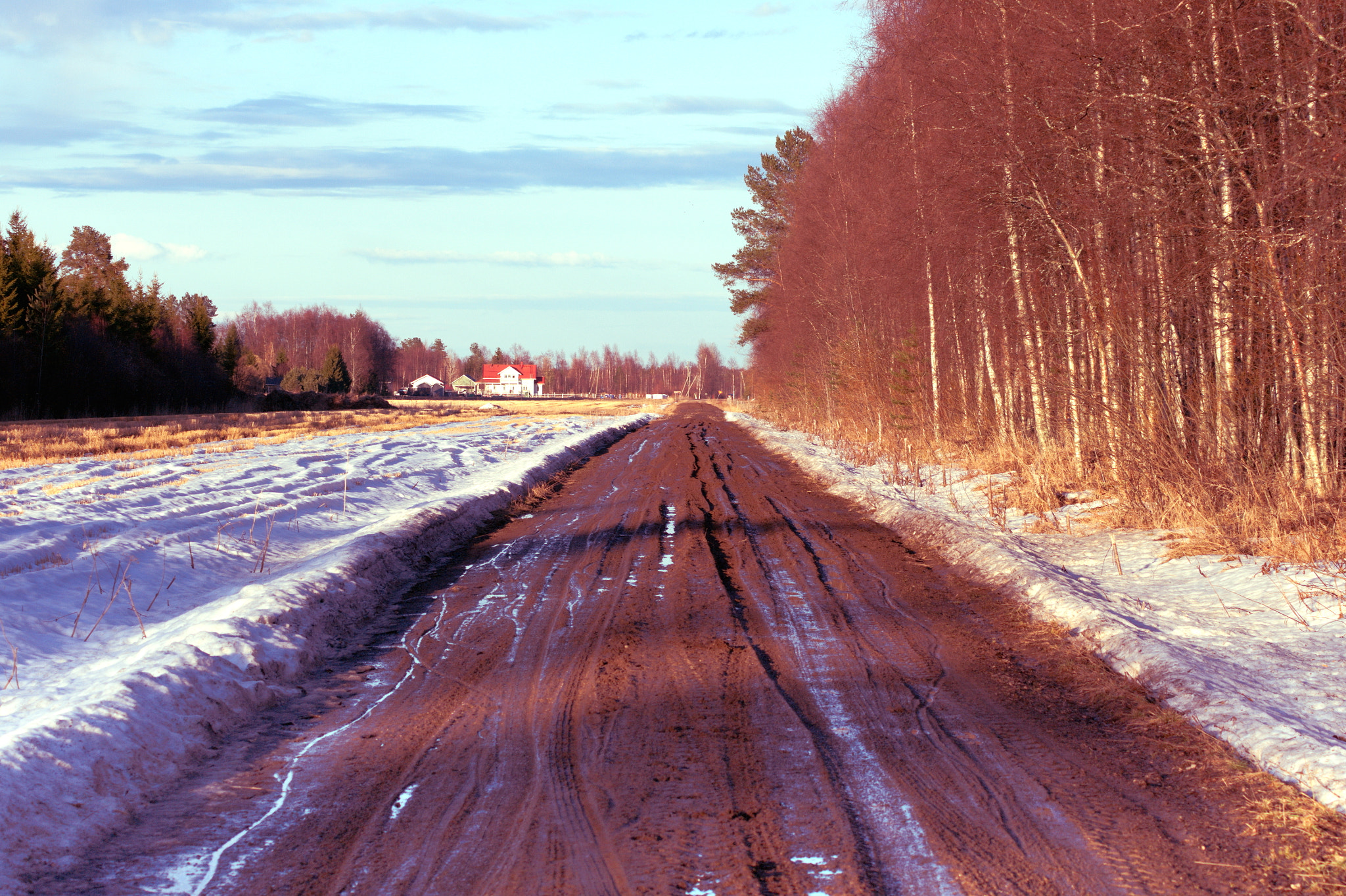 Pentax K-7 sample photo. Spring road, finland photography