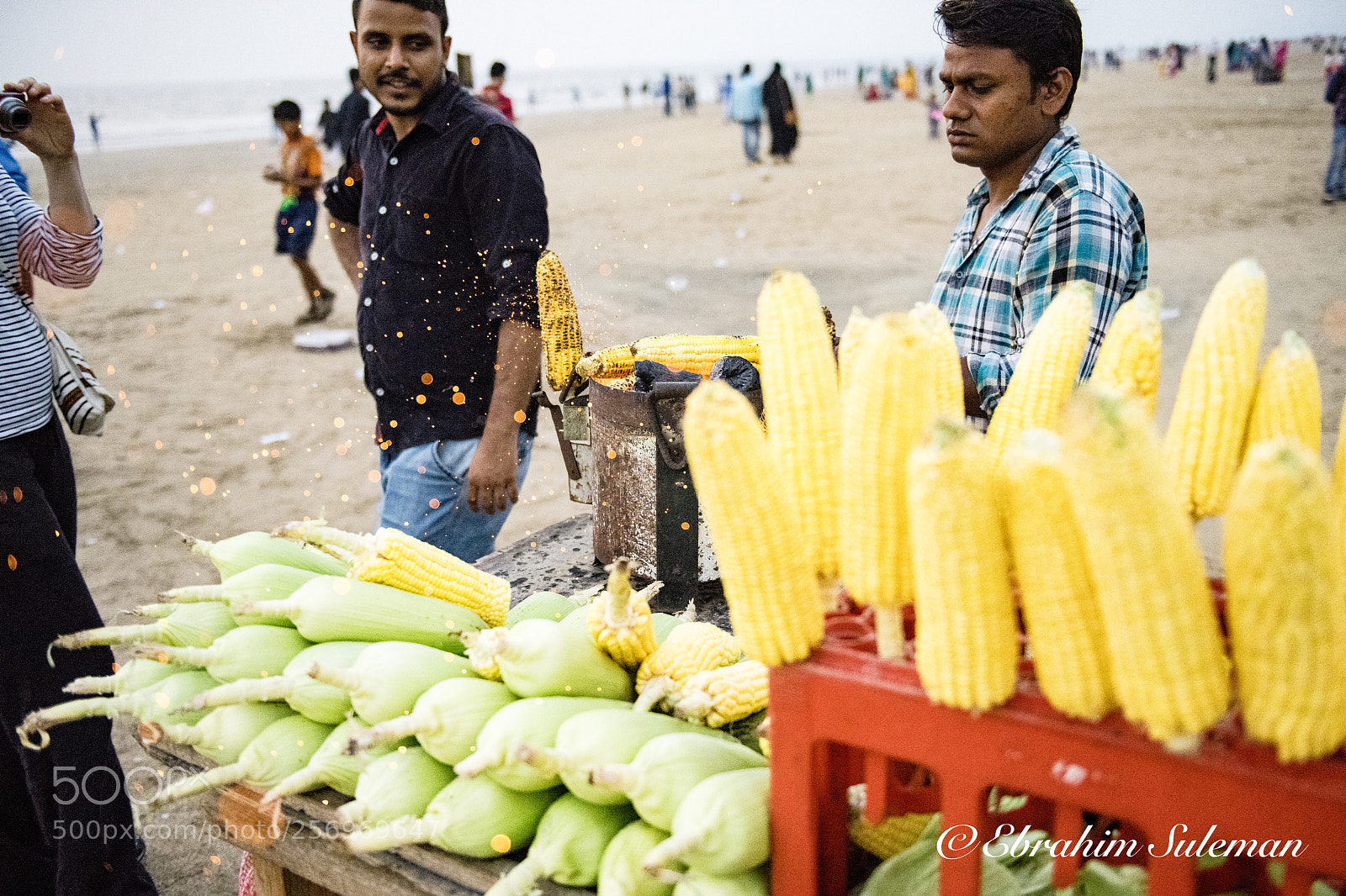 Nikon D850 sample photo. Grilled corn vendor photography