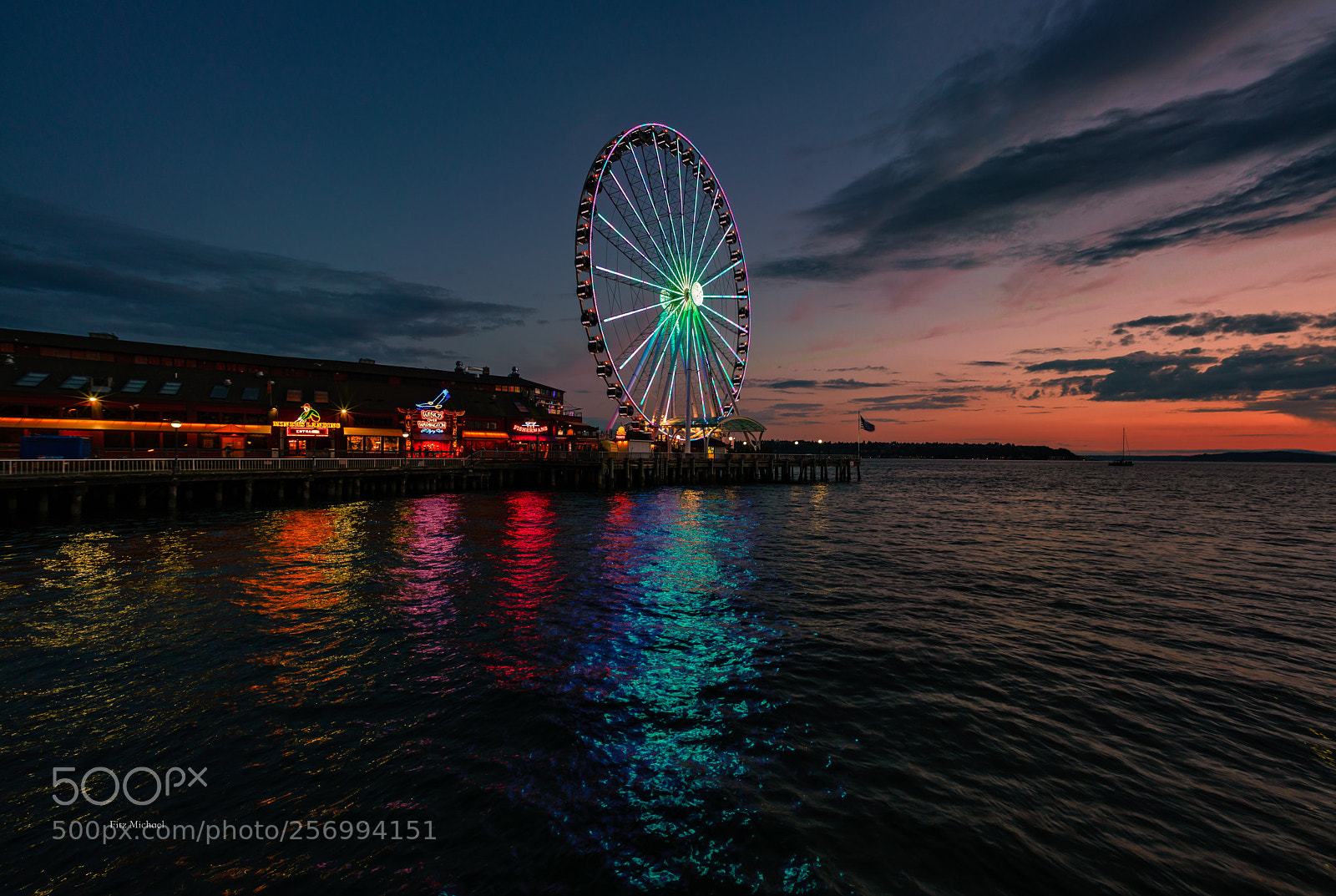 Sony a7R II sample photo. The seattle great wheel photography