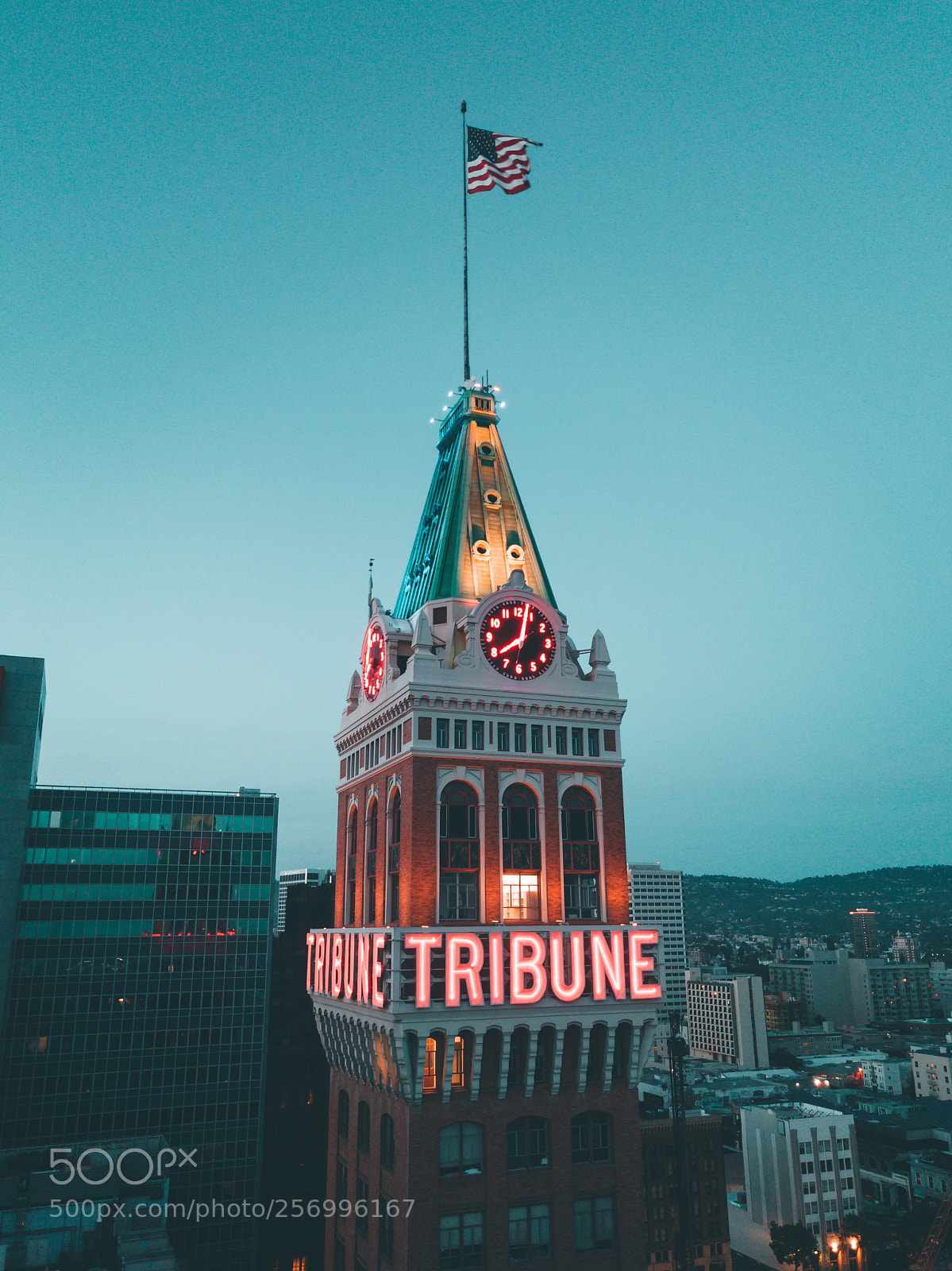 DJI FC220 sample photo. Tribune tower - spring 2018 photography