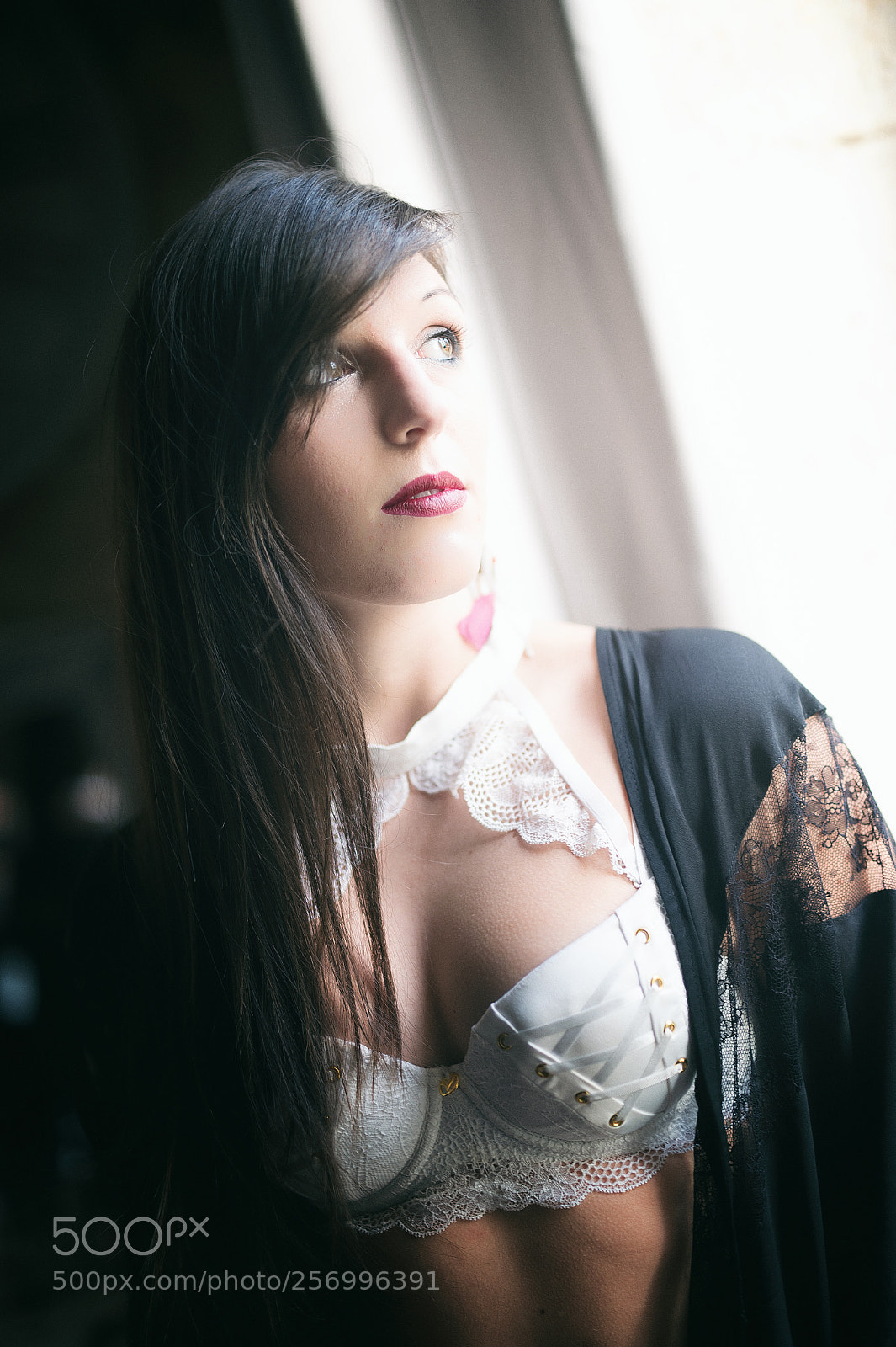 Nikon D4 sample photo. Elodie : lingerie : window light photography