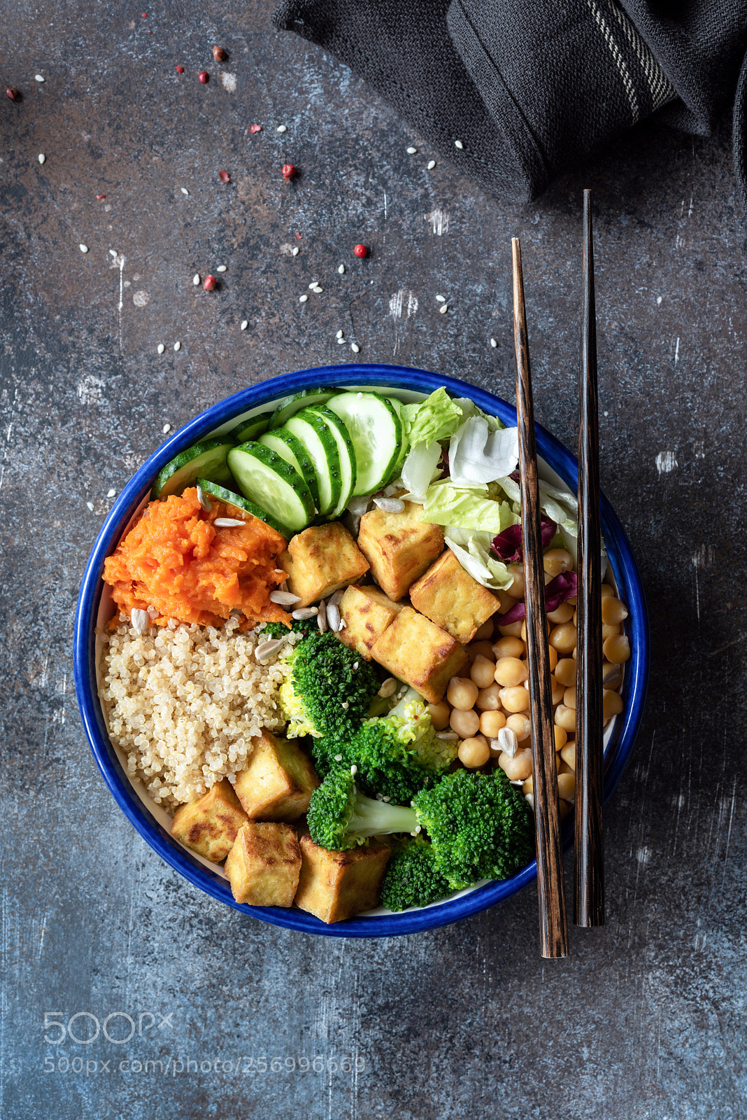 Nikon D810 sample photo. Salad with quinoa, tofu photography