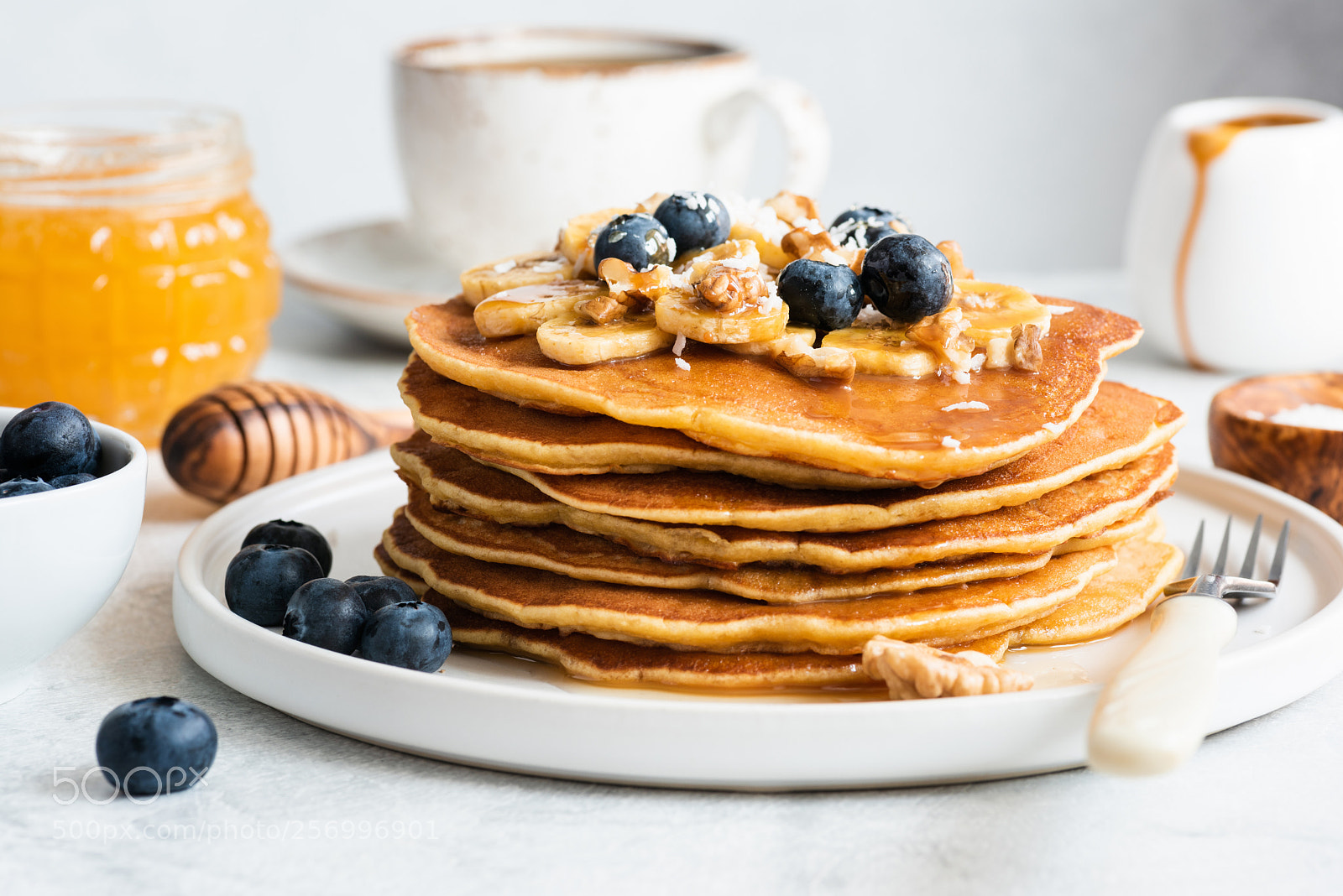 Nikon D810 sample photo. American pancakes with blueberries photography