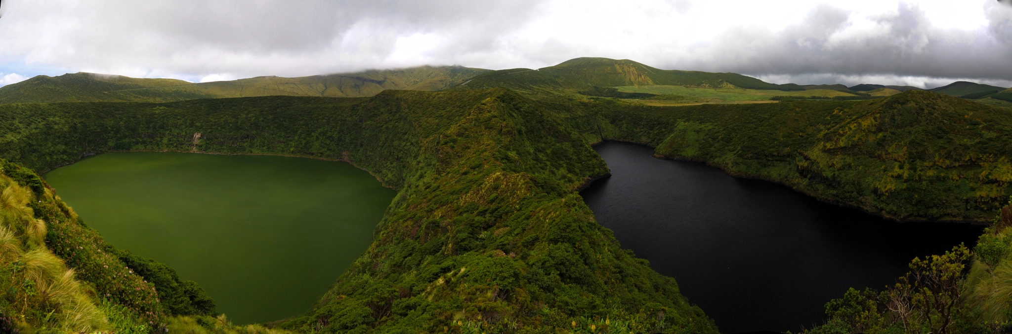 Samsung NX30 sample photo. Aerial view to comprida and negra lakes , flores island , azores. portugal photography
