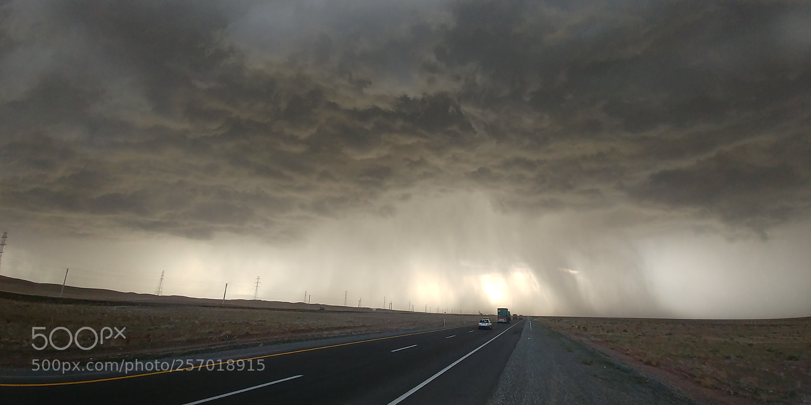 LG G6 sample photo. Stormy road photography