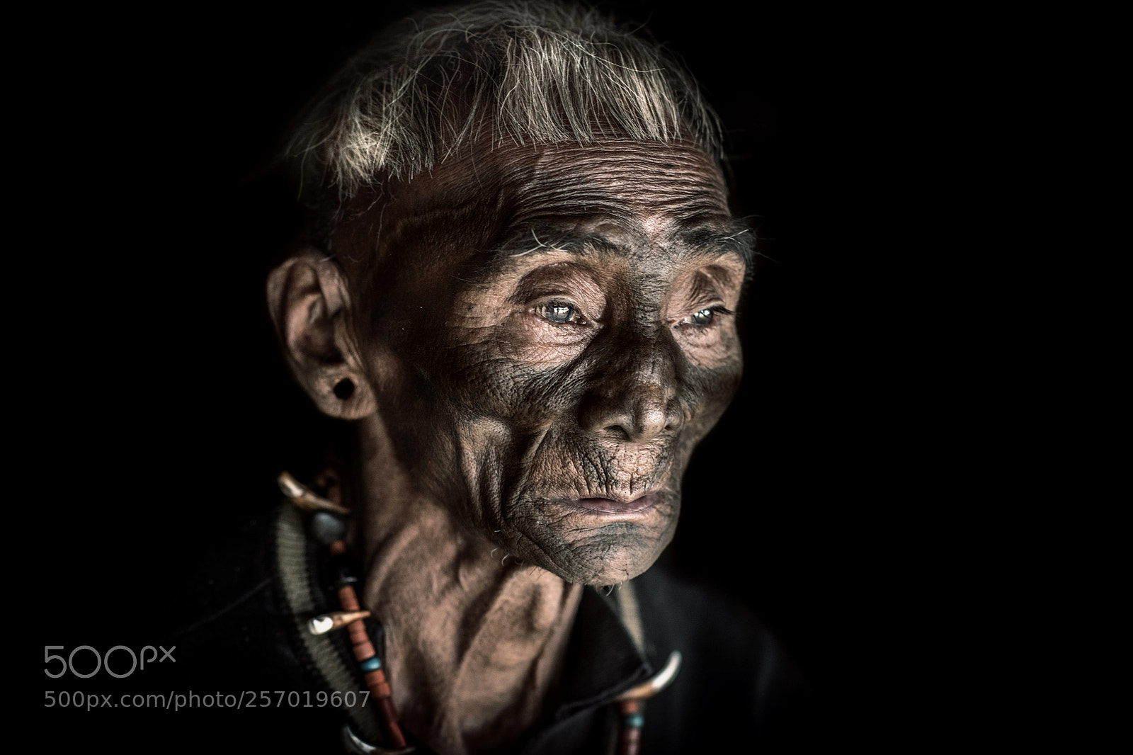 Nikon D850 sample photo. Konyak tattooed elder photography