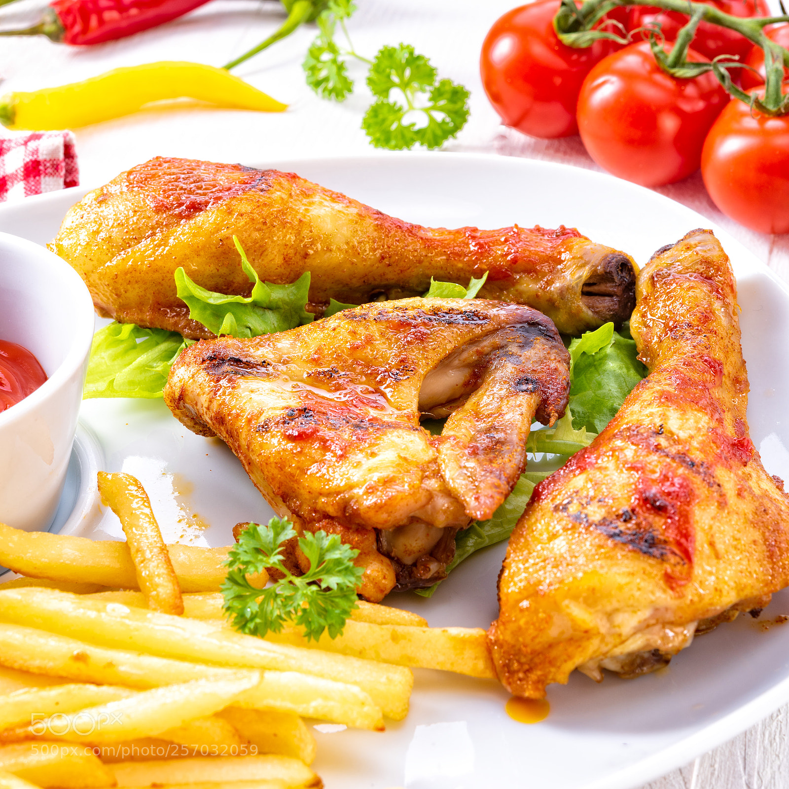 Nikon D810 sample photo. Grilled chicken wings,legs,chips and photography
