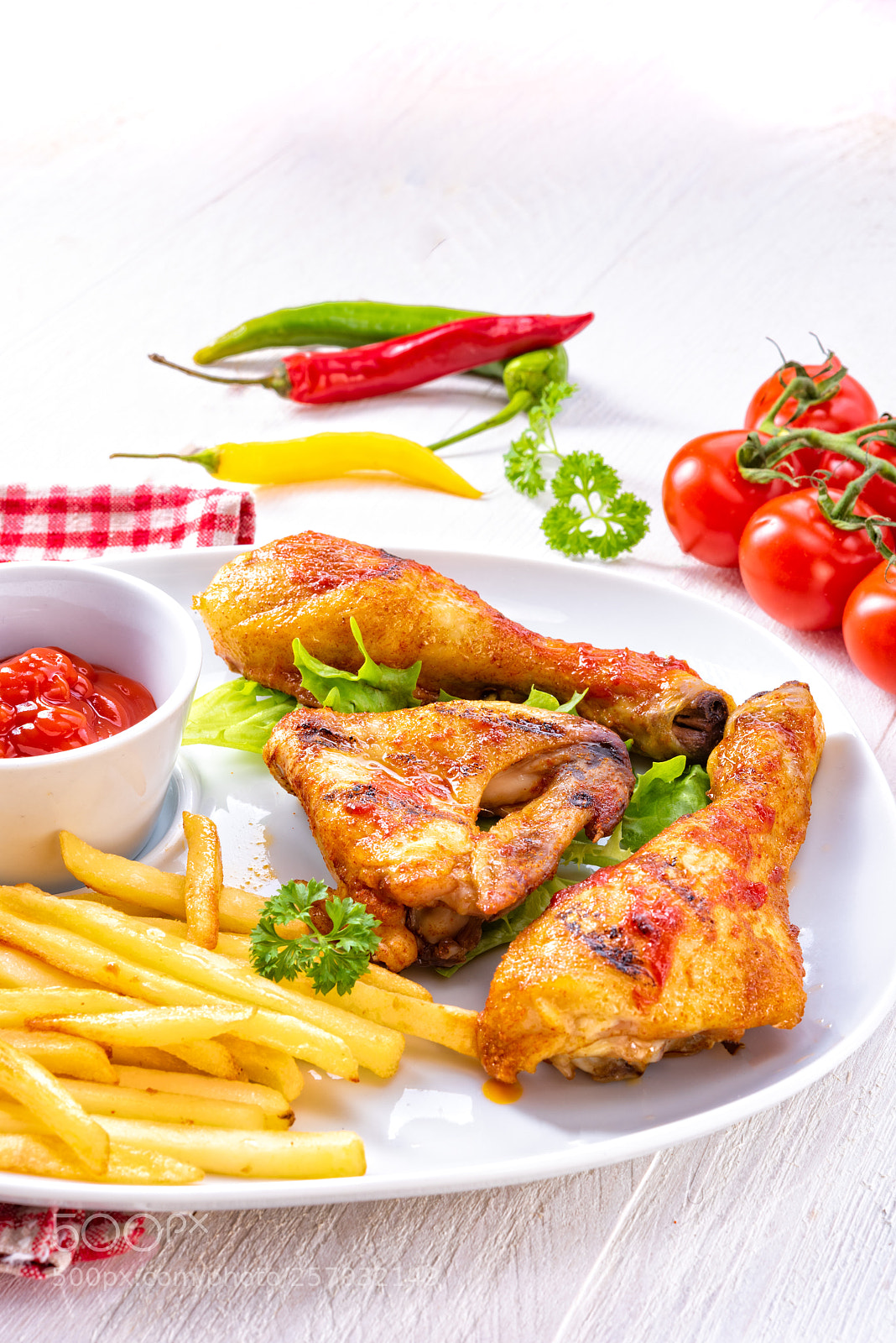Nikon D810 sample photo. Grilled chicken wings,legs,chips and photography