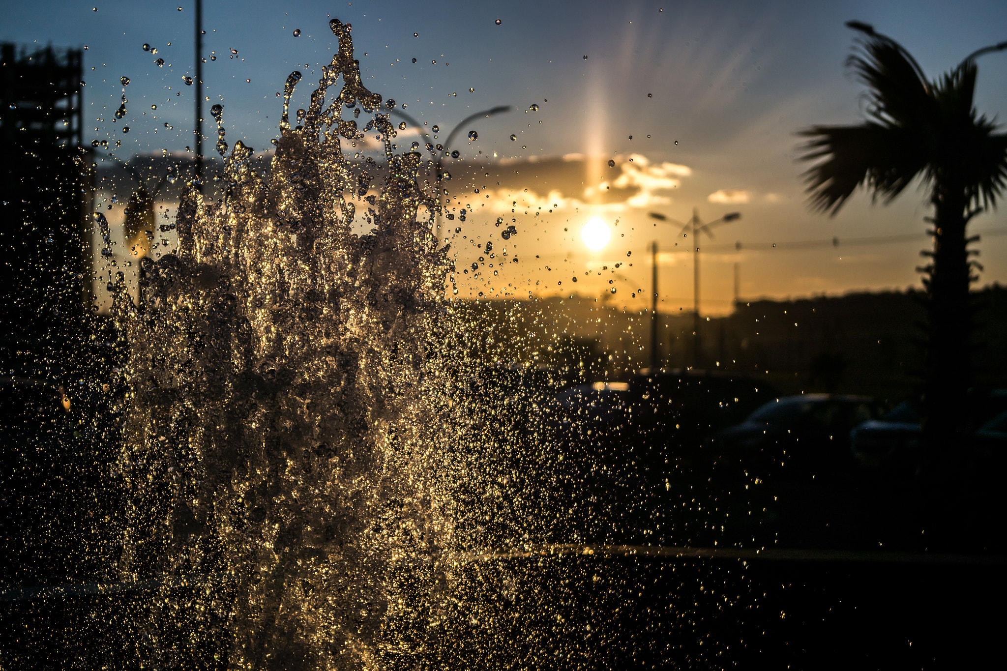 Samsung NX2000 sample photo. Sunset at the shopping photography