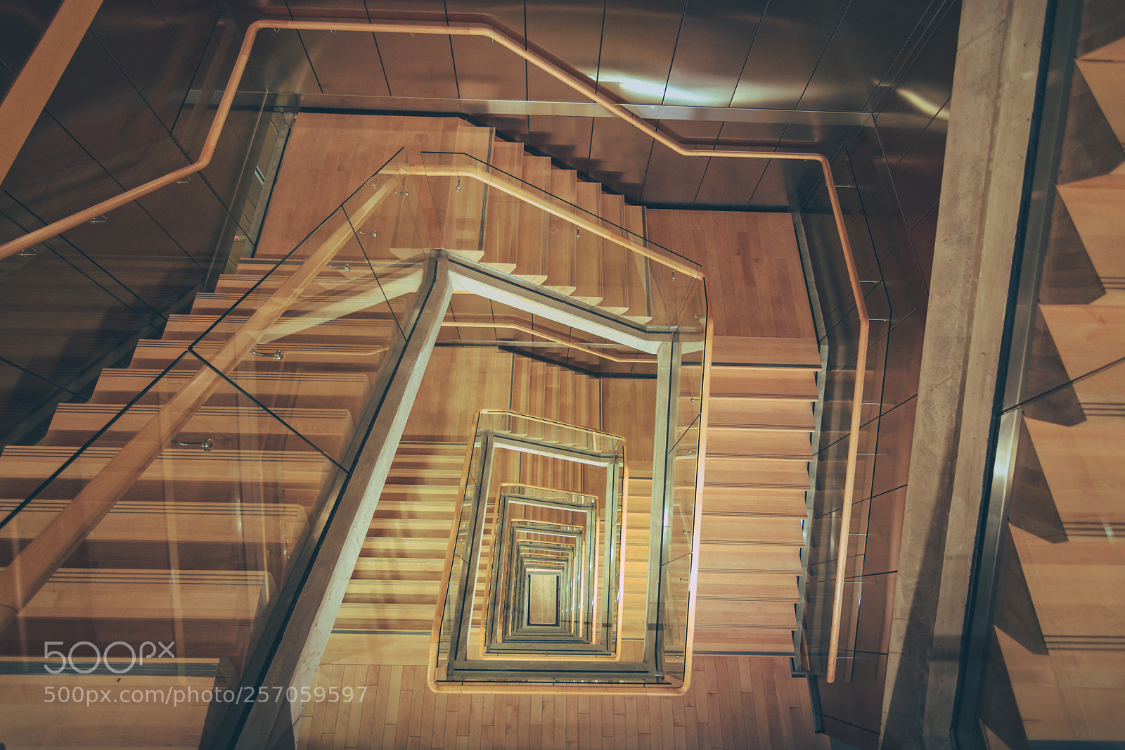 Nikon D5200 sample photo. Spiral staircase from above photography