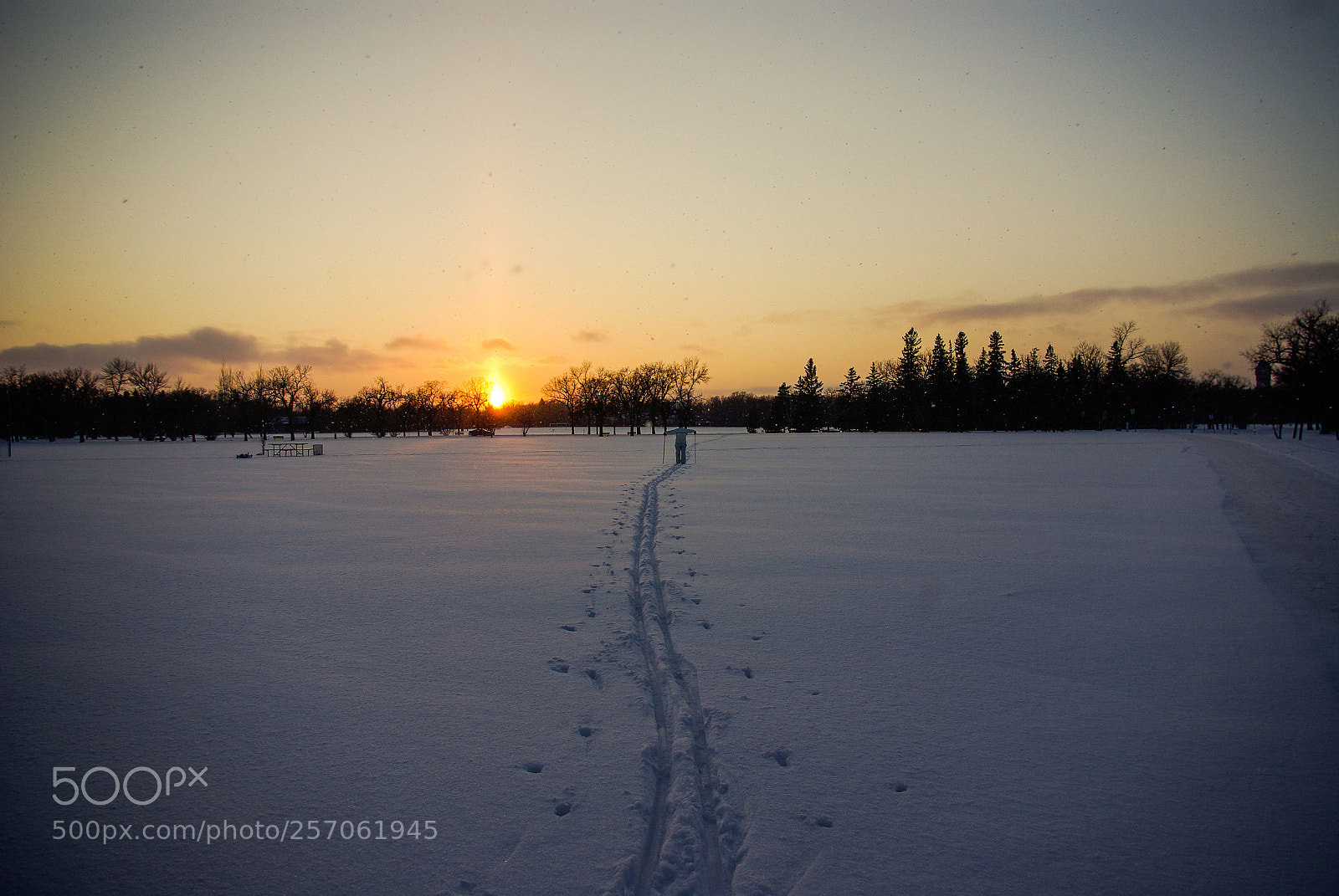 Pentax K10D sample photo. Sunset over the snow photography