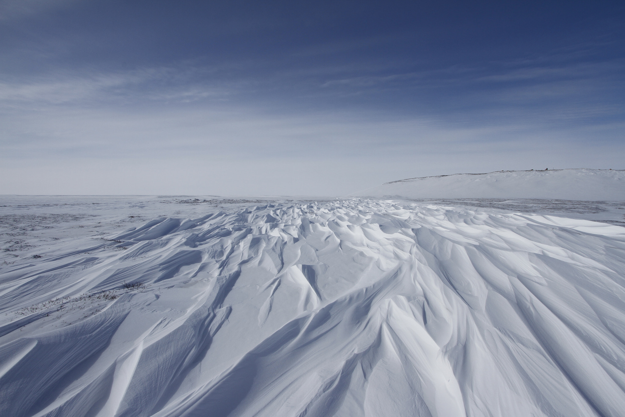 Canon EOS 7D sample photo. Beautiful patterns of sastrugi, parallel wavelike ridges caused by winds on surface of hard snow photography