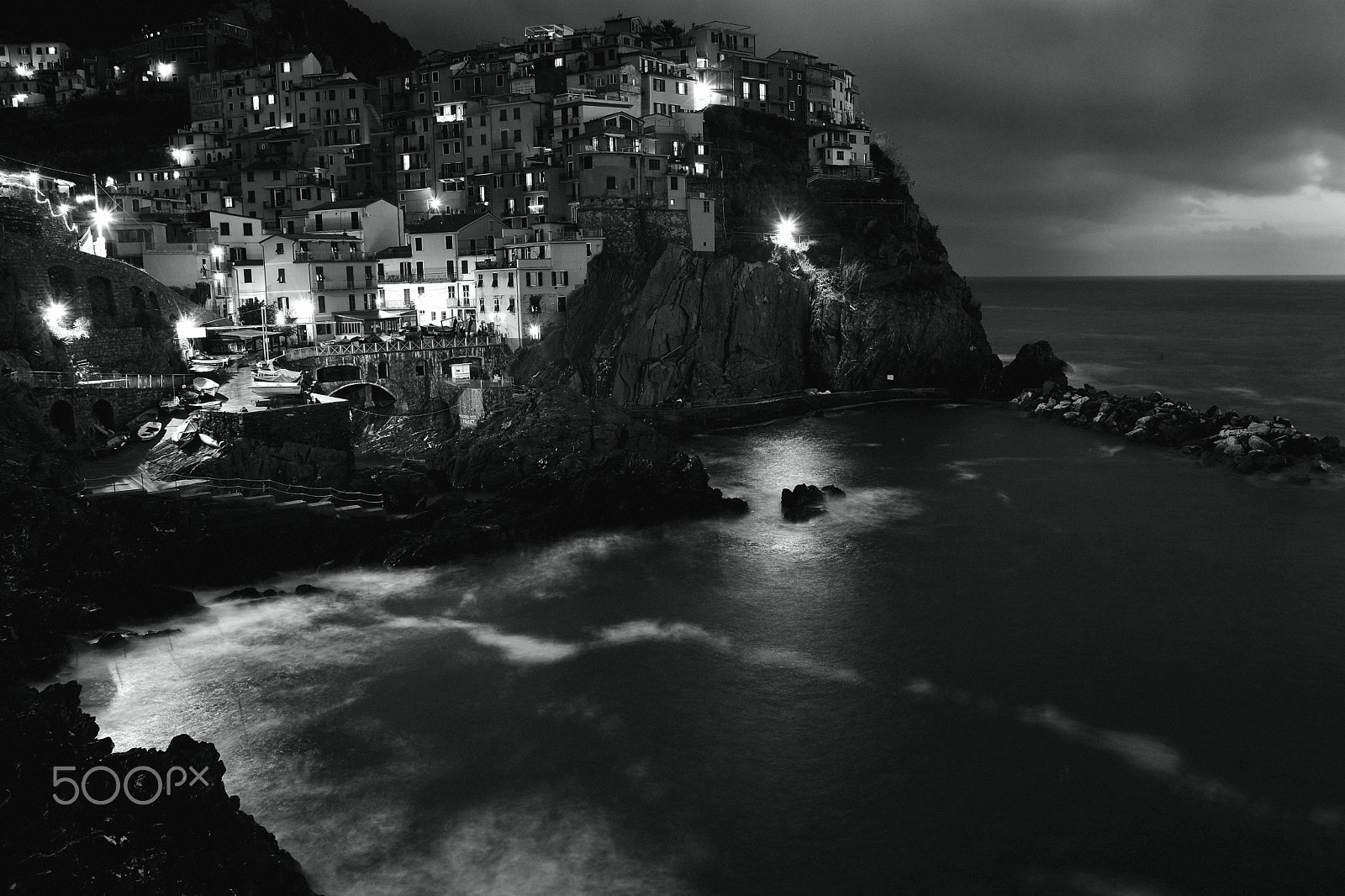 Nikon D5500 sample photo. Manarola by night photography