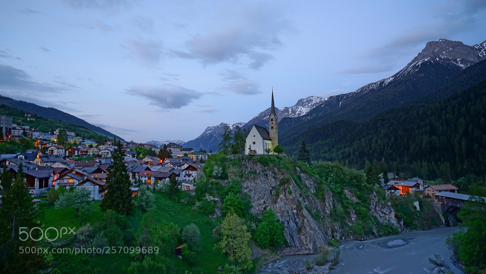 Sony a7R sample photo. Scuol by night photography