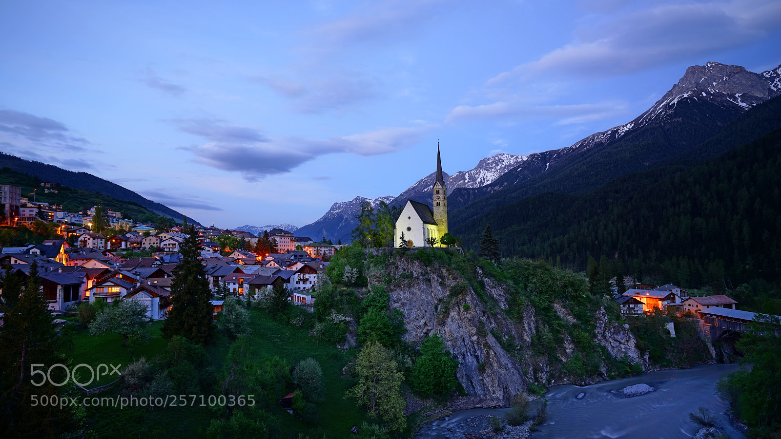 Sony a7R sample photo. Scuol by night photography