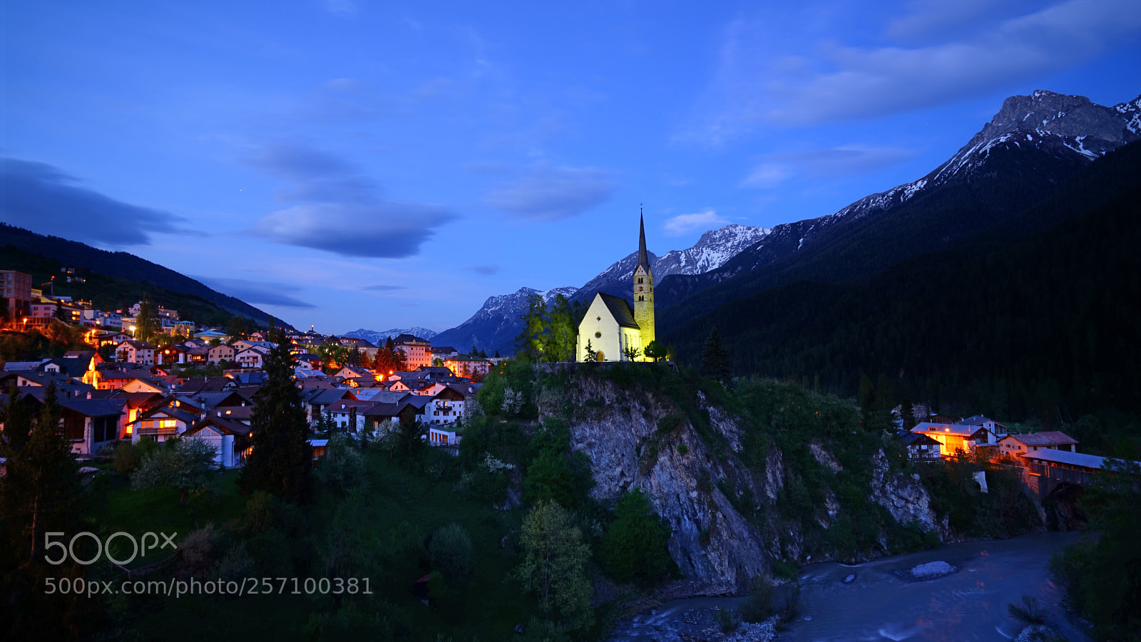 Sony a7R sample photo. Scuol by night photography