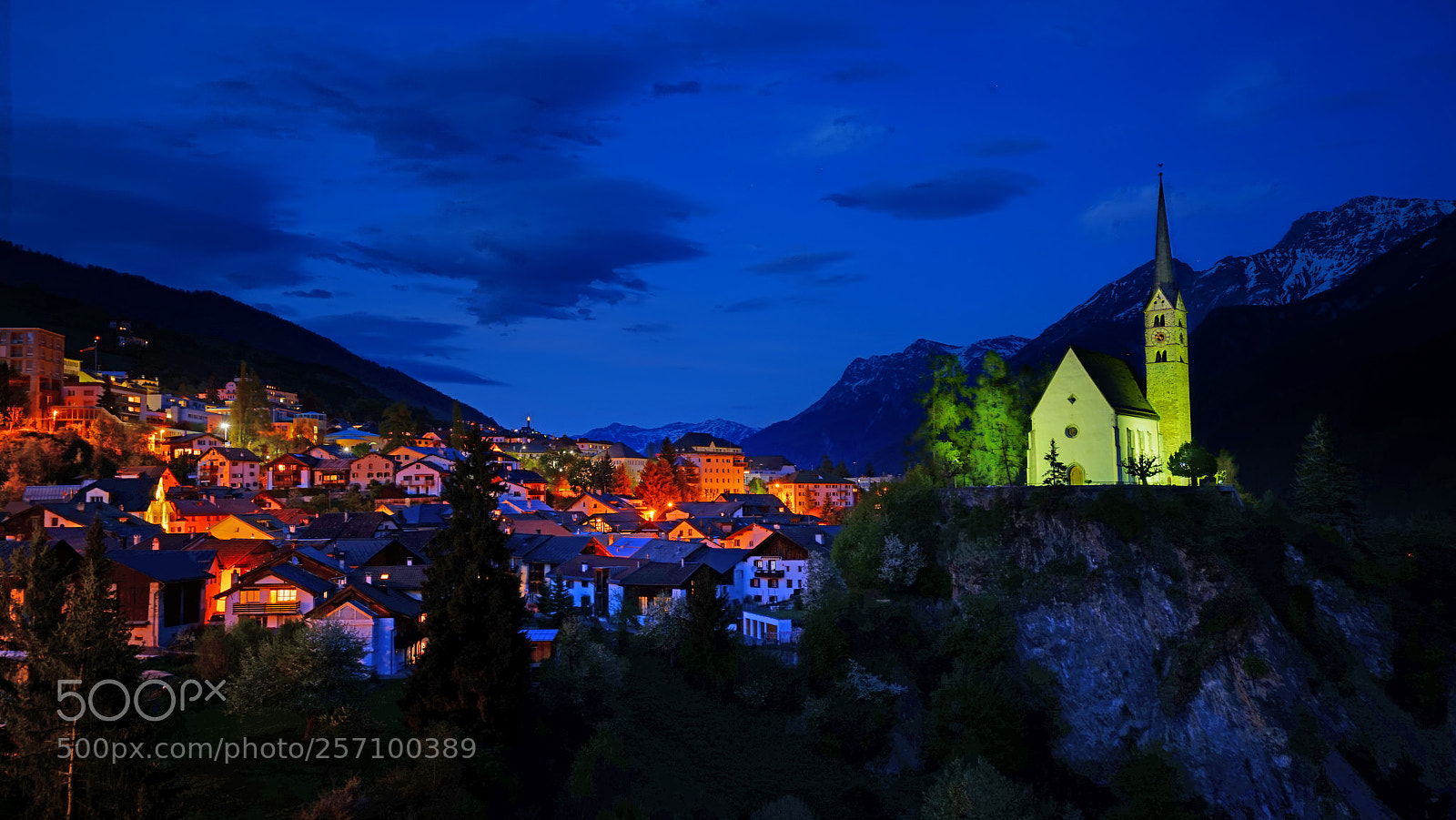Sony a7R sample photo. Scuol by night photography