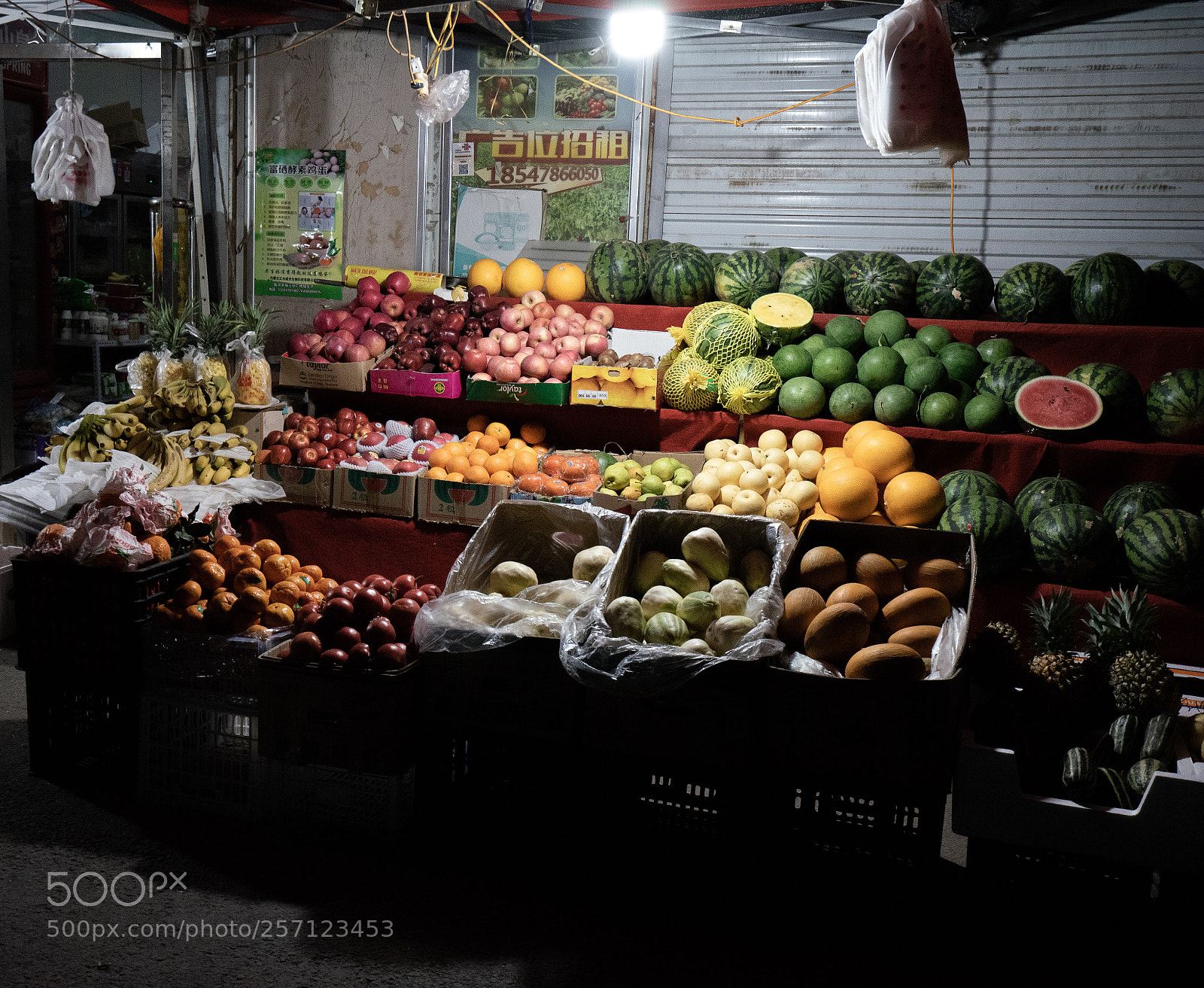 Sony a7 II sample photo. Fruit store at dawn photography
