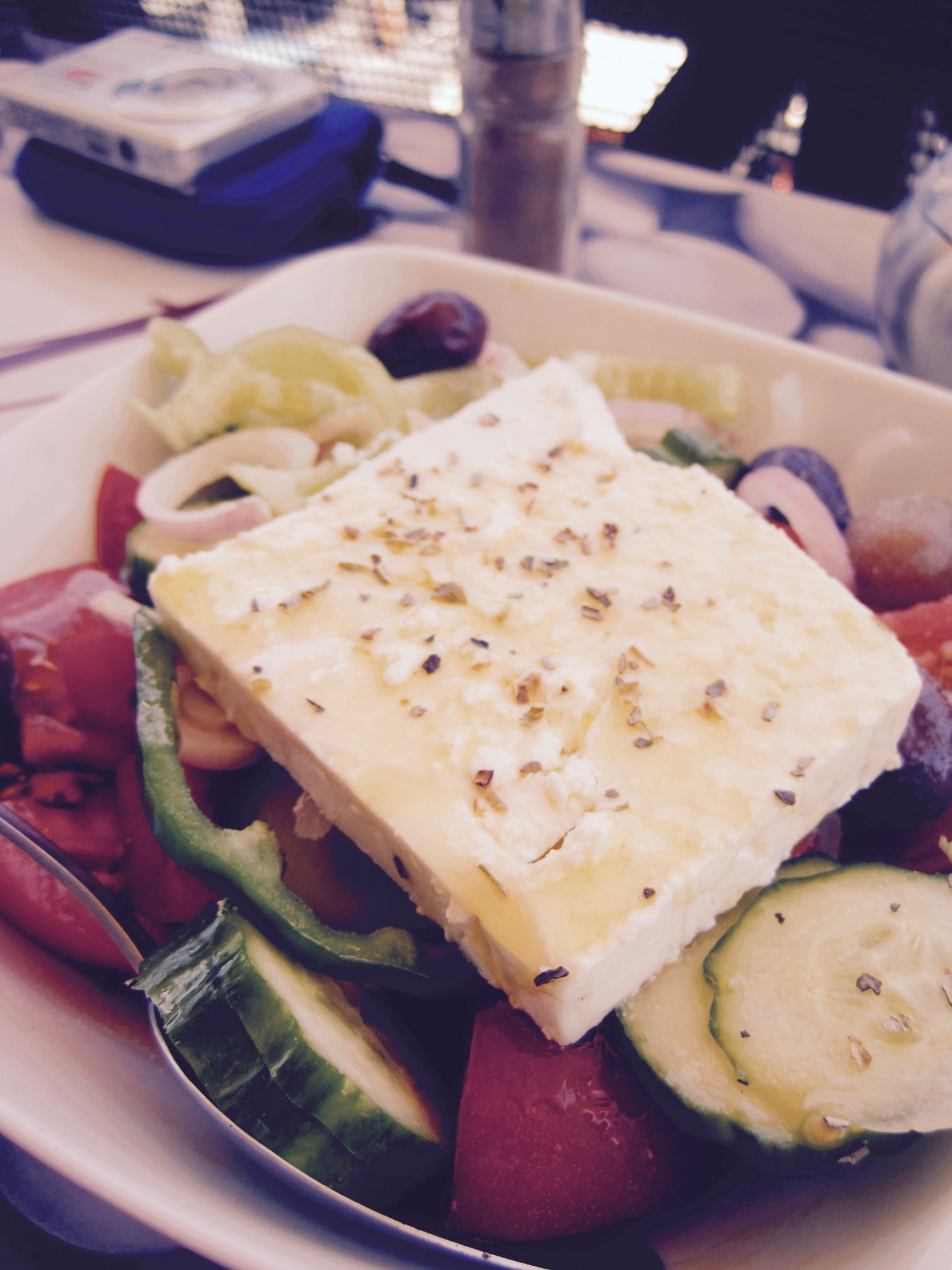 Canon PowerShot SD1200 IS (Digital IXUS 95 IS / IXY Digital 110 IS) sample photo. Authentic greek salad in greece photography