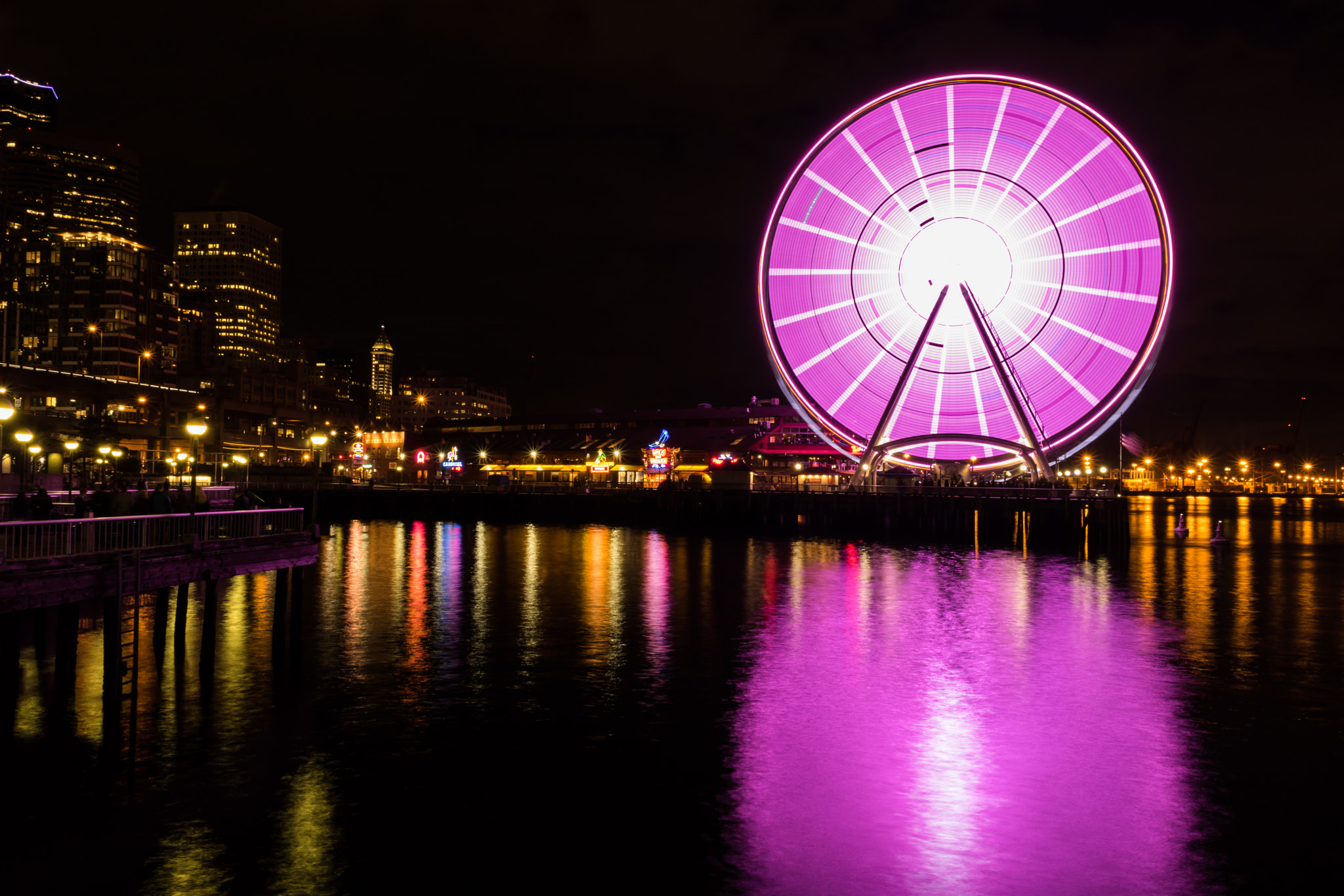 Canon EOS 760D (EOS Rebel T6s / EOS 8000D) sample photo. Seattle great wheel photography