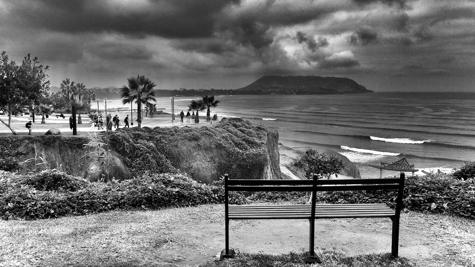 Nikon D3000 sample photo. Bench and a view photography