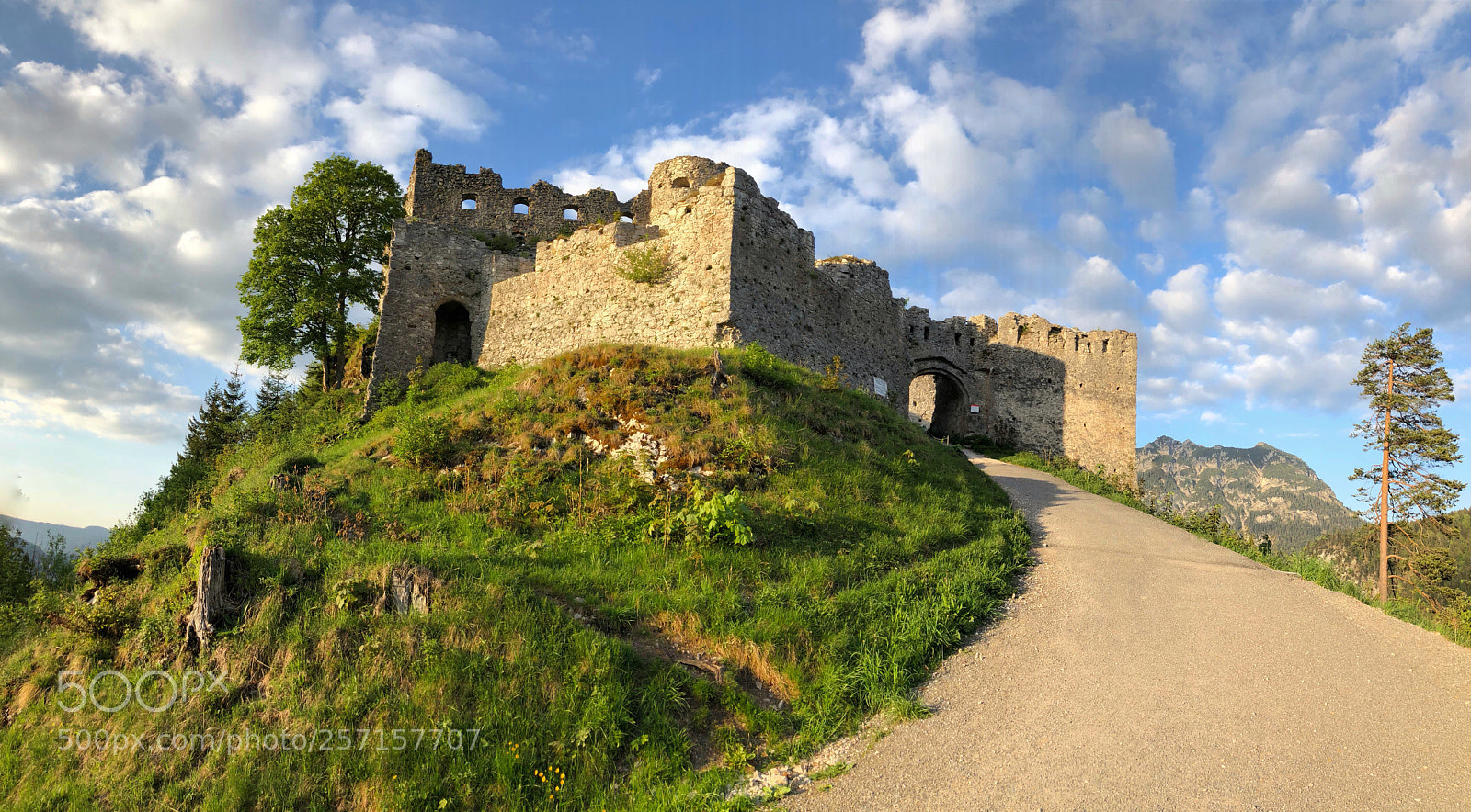 Apple iPhone X sample photo. Castle ruins at sunset photography