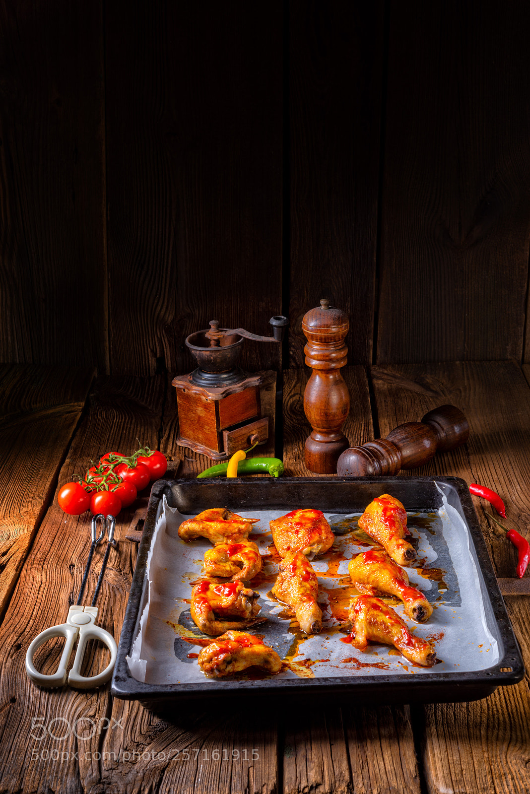 Nikon D810 sample photo. Rustic backed chicken wings,legs photography