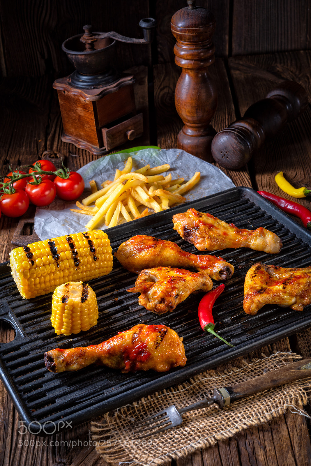 Nikon D810 sample photo. Rustic grilled chicken wings,legs,and photography