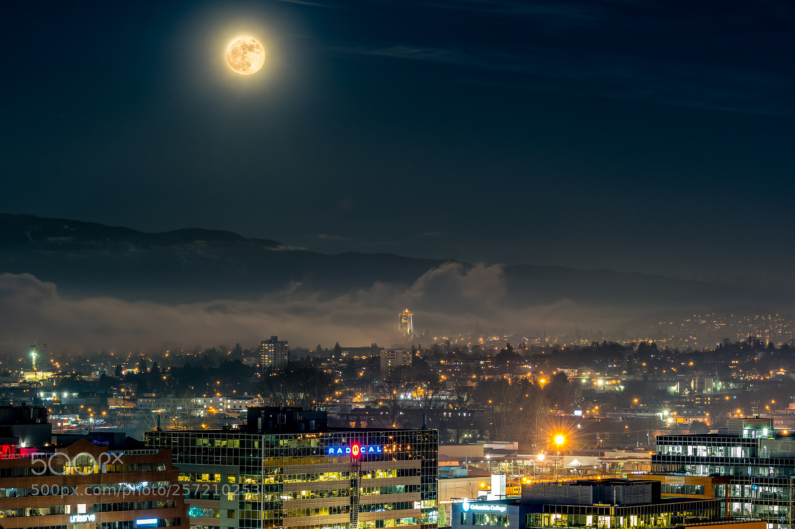 Nikon D500 sample photo. Vancouver full moon photography