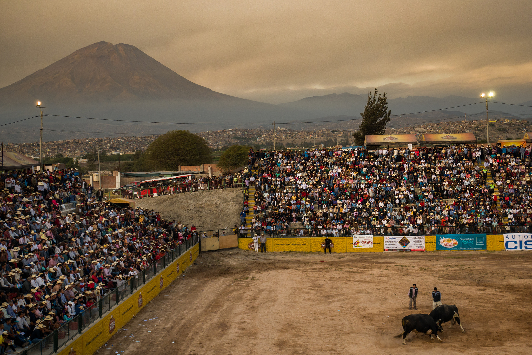 Panasonic Lumix DMC-GF7 sample photo. Toro fights in arequipa, peru photography