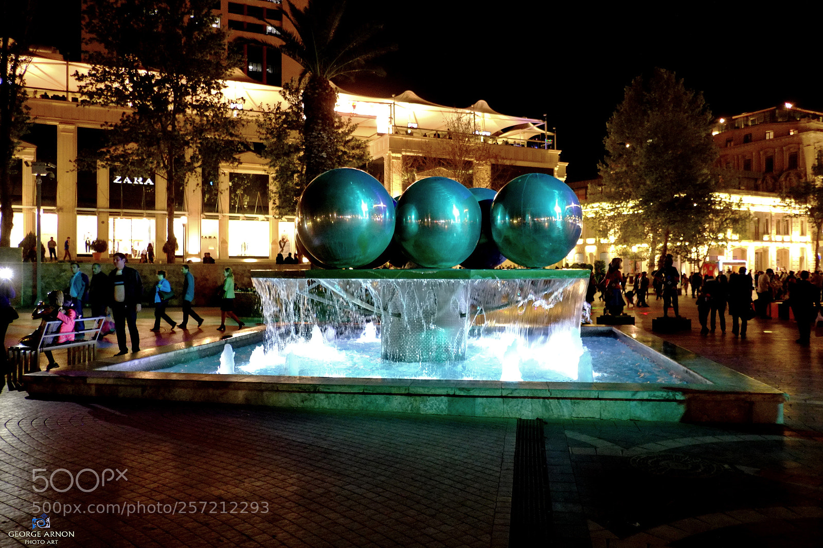 Fujifilm X-Pro1 sample photo. Fountains square - baku photography