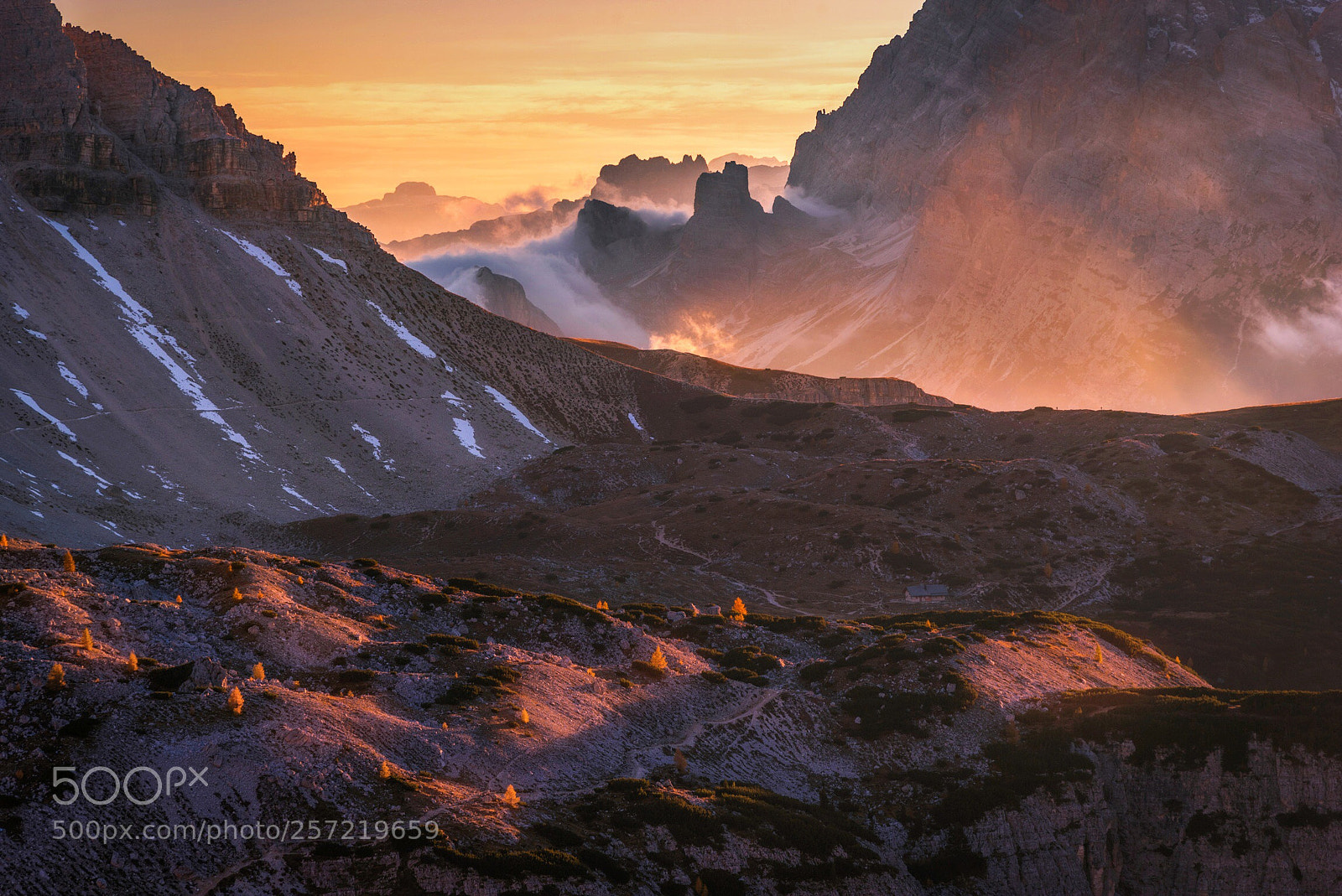 Nikon D750 sample photo. Dolomites in flames. photography