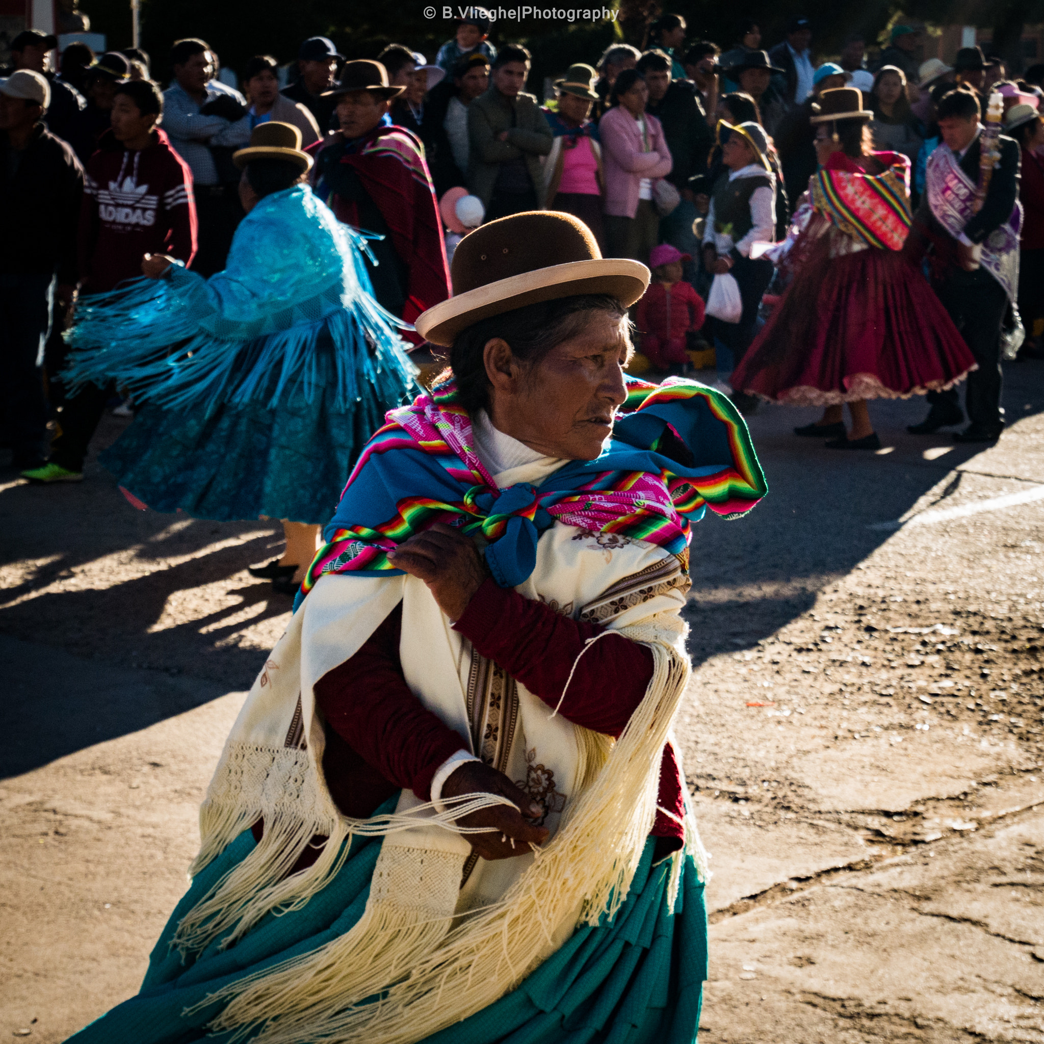Panasonic Lumix DMC-GF7 sample photo. Traditional aymara woman dancing, huancane, peru photography