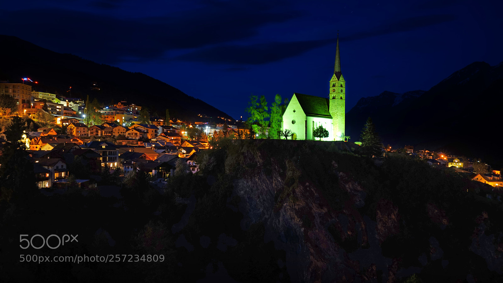 Sony a7R sample photo. Scuol by night photography