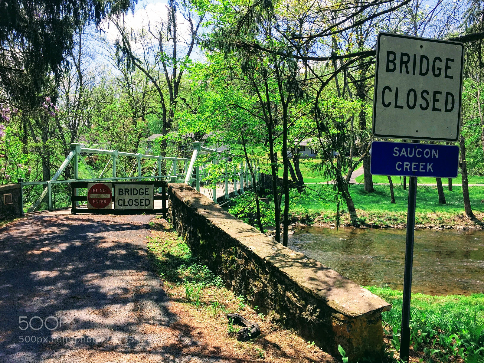 Apple iPhone 6 sample photo. Saucon creek foot bridge photography