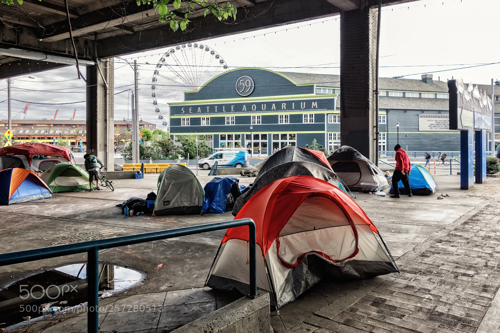 Sony Cyber-shot DSC-RX100 sample photo. Seattle waterfront homeless camp photography