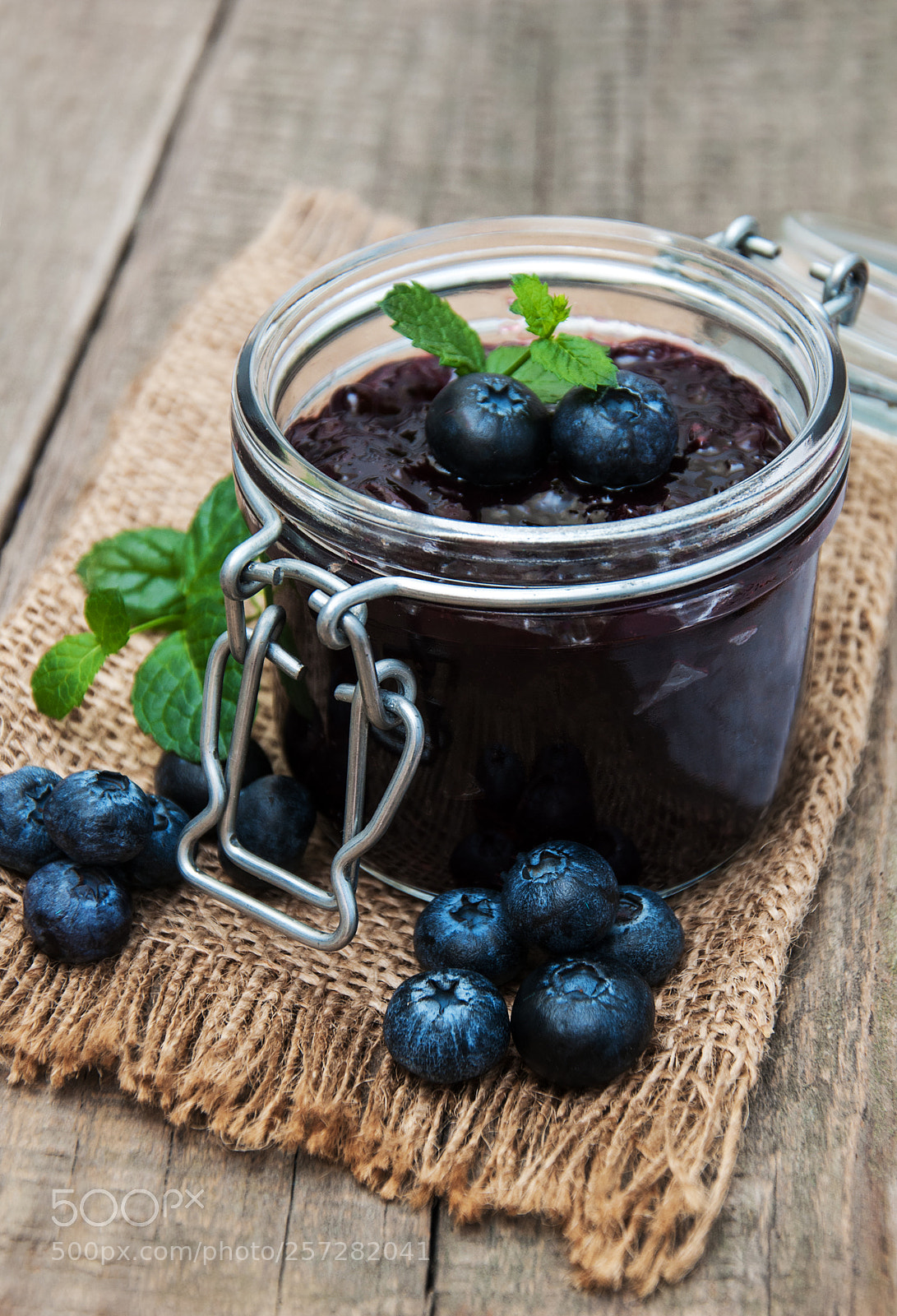 Nikon D90 sample photo. Jar with blueberry jam photography