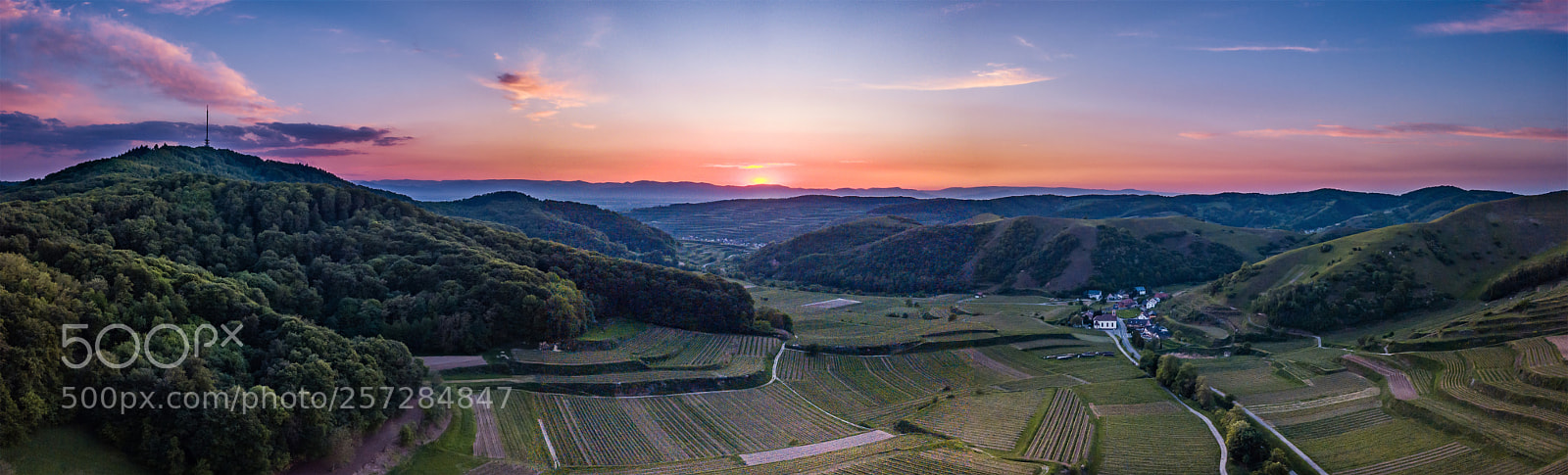 DJI FC220 sample photo. Sunset over the vosges photography