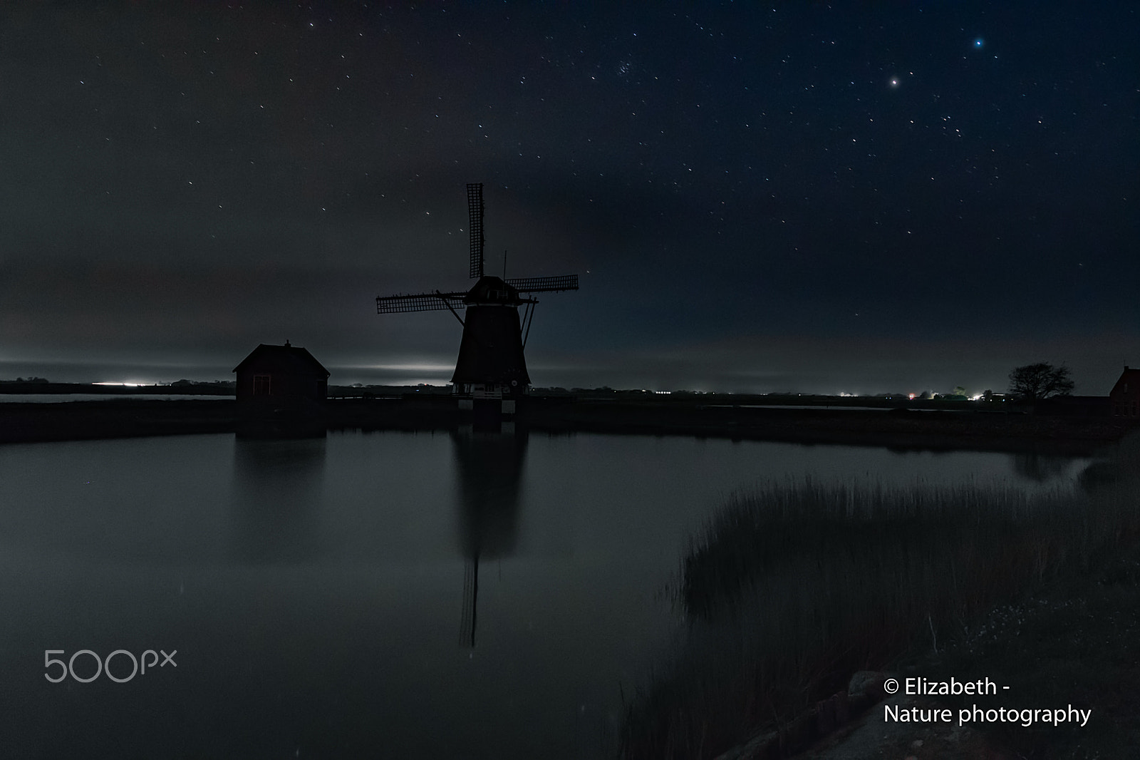 Nikon D500 sample photo. Windmill 'het noorden' at night photography