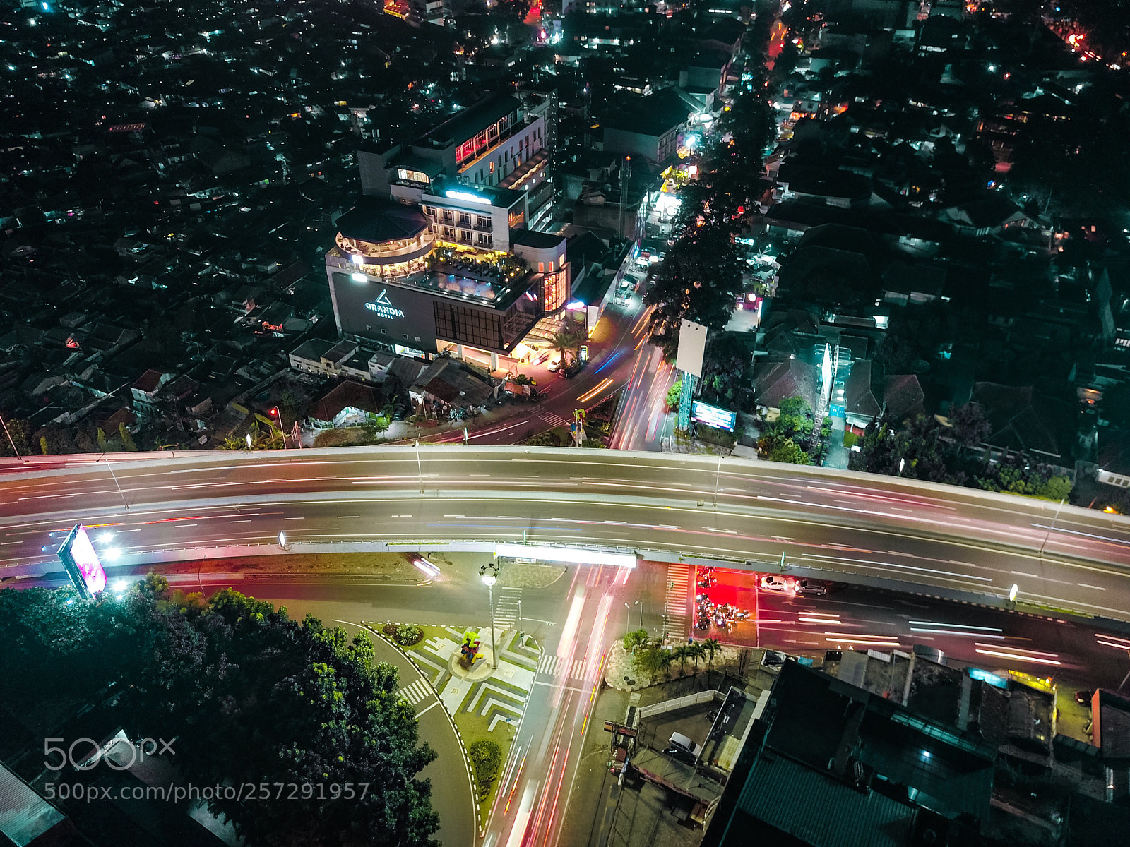 DJI FC220 sample photo. Hotel building and intersection  photography