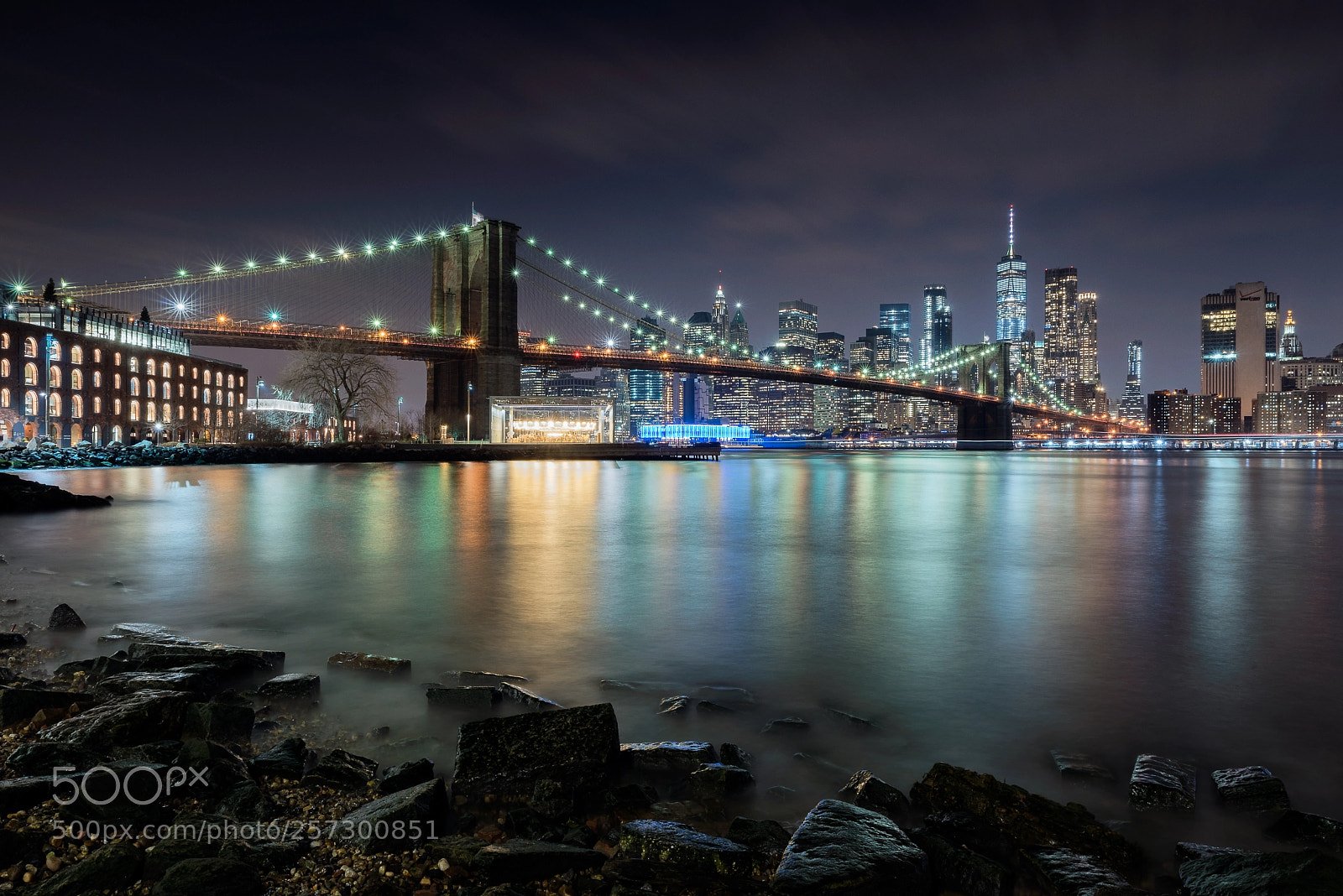 Nikon D750 sample photo. Brooklyn bridge night time photography