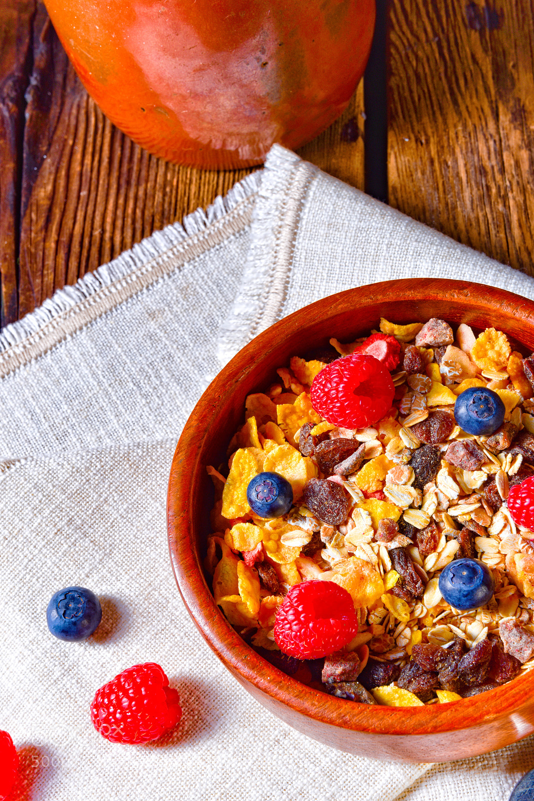 Nikon D810 sample photo. Rustic muesli breakfast with photography