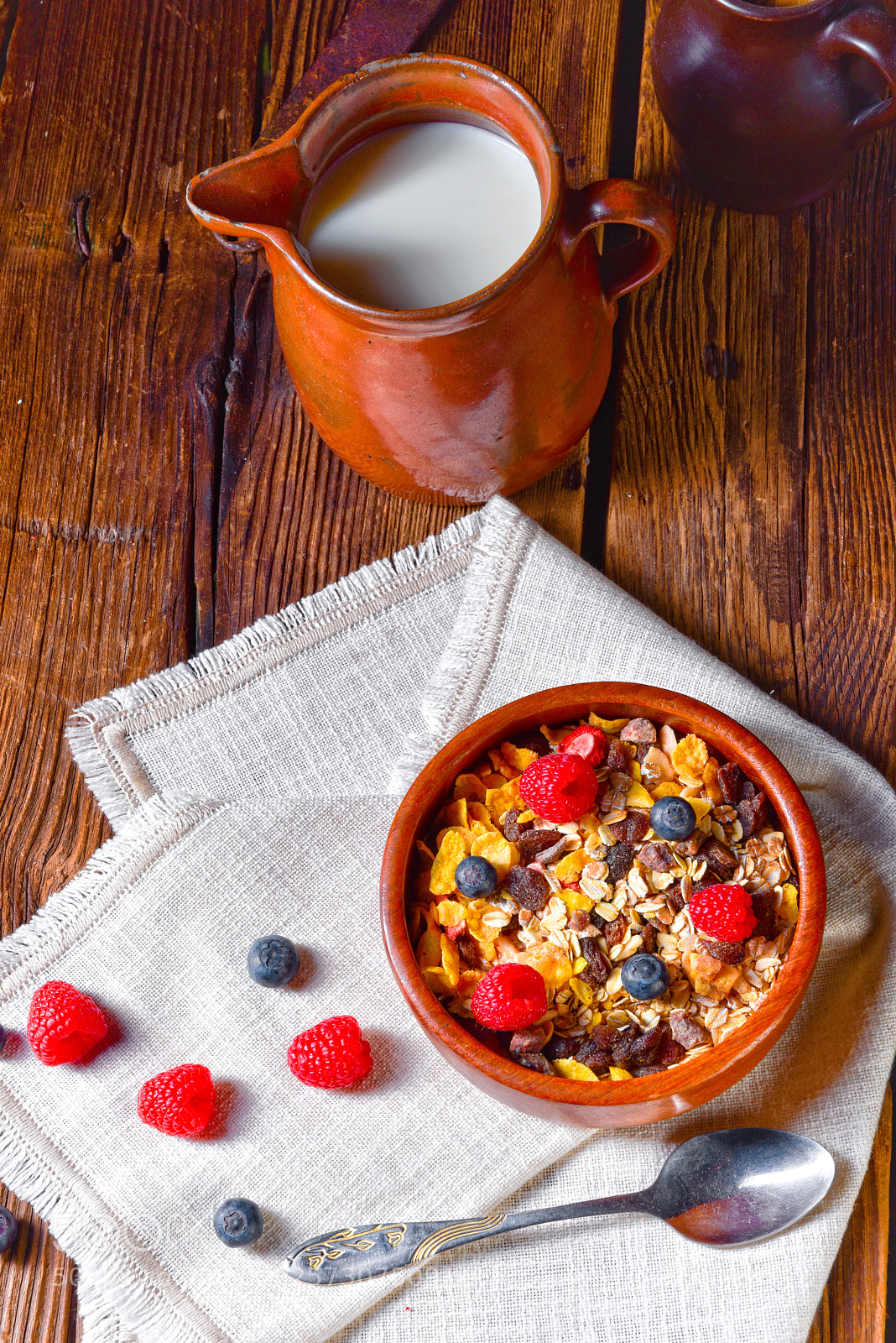 Nikon D810 sample photo. Rustic muesli breakfast with photography