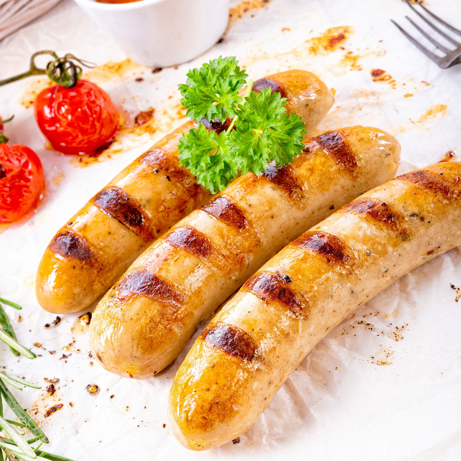 Nikon D810 sample photo. Delicious bratwurst with ketchup photography