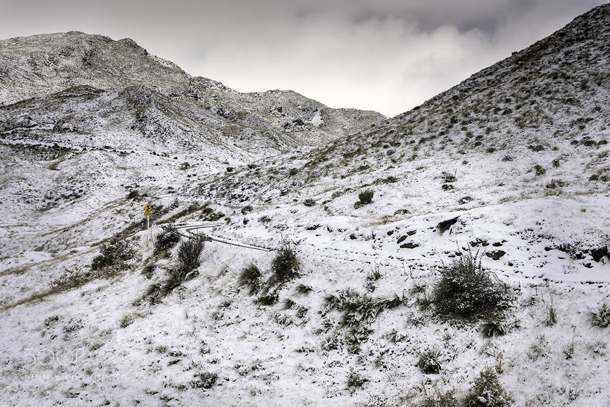 Nikon D810 sample photo. Snow road to corronet photography