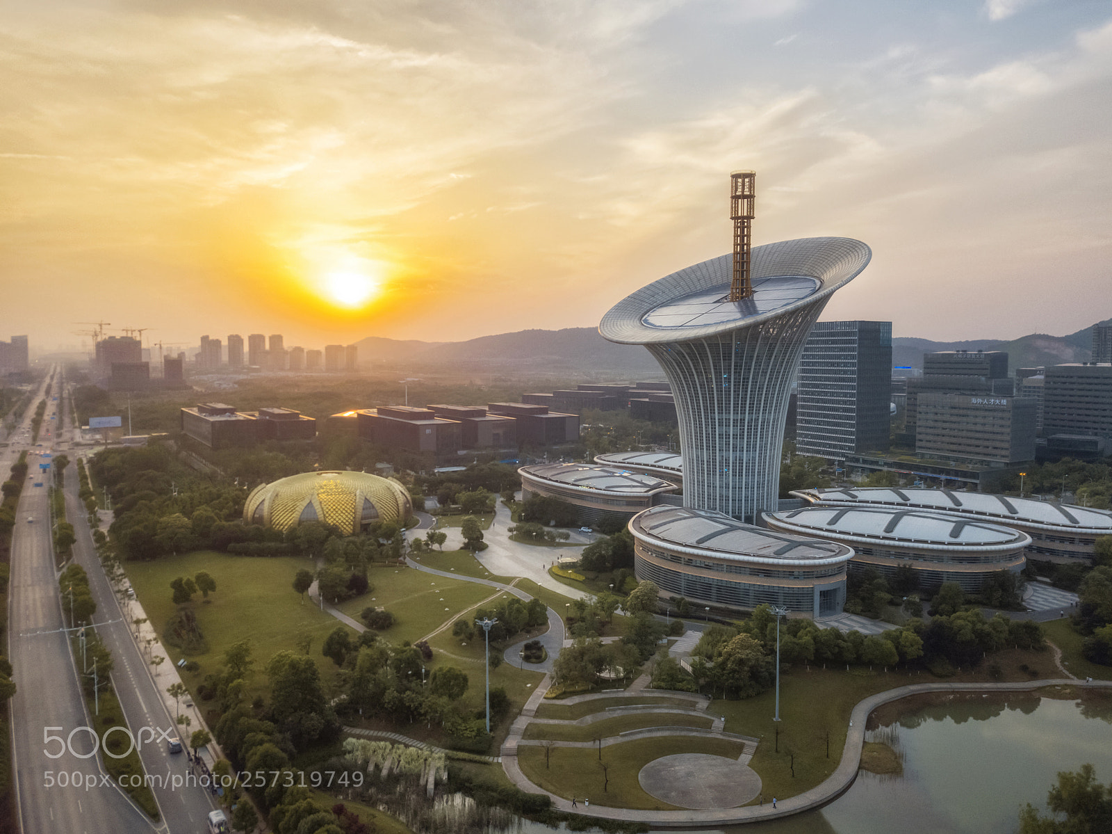 DJI FC220 sample photo. Future technology city photography