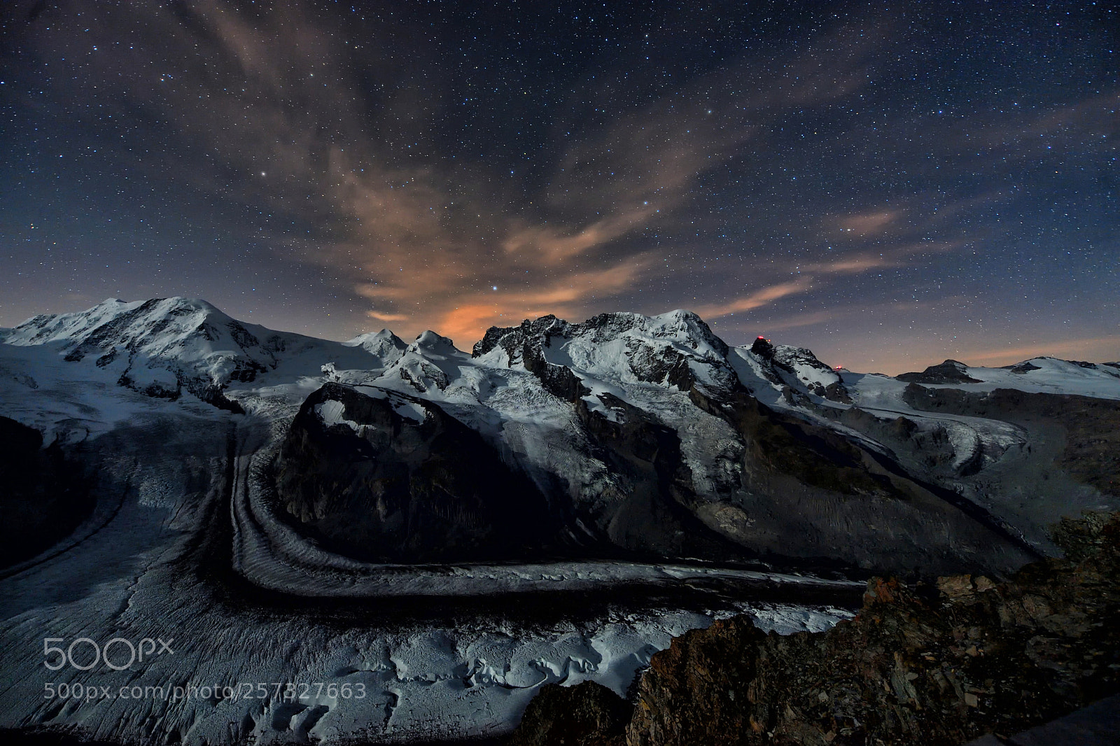 Nikon D5 sample photo. Stars over monte rosa photography