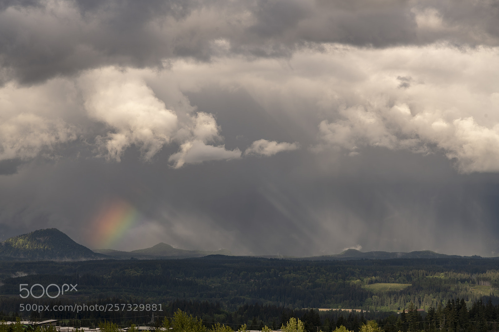 Nikon D850 sample photo. Fuller mountain rainbow rain photography