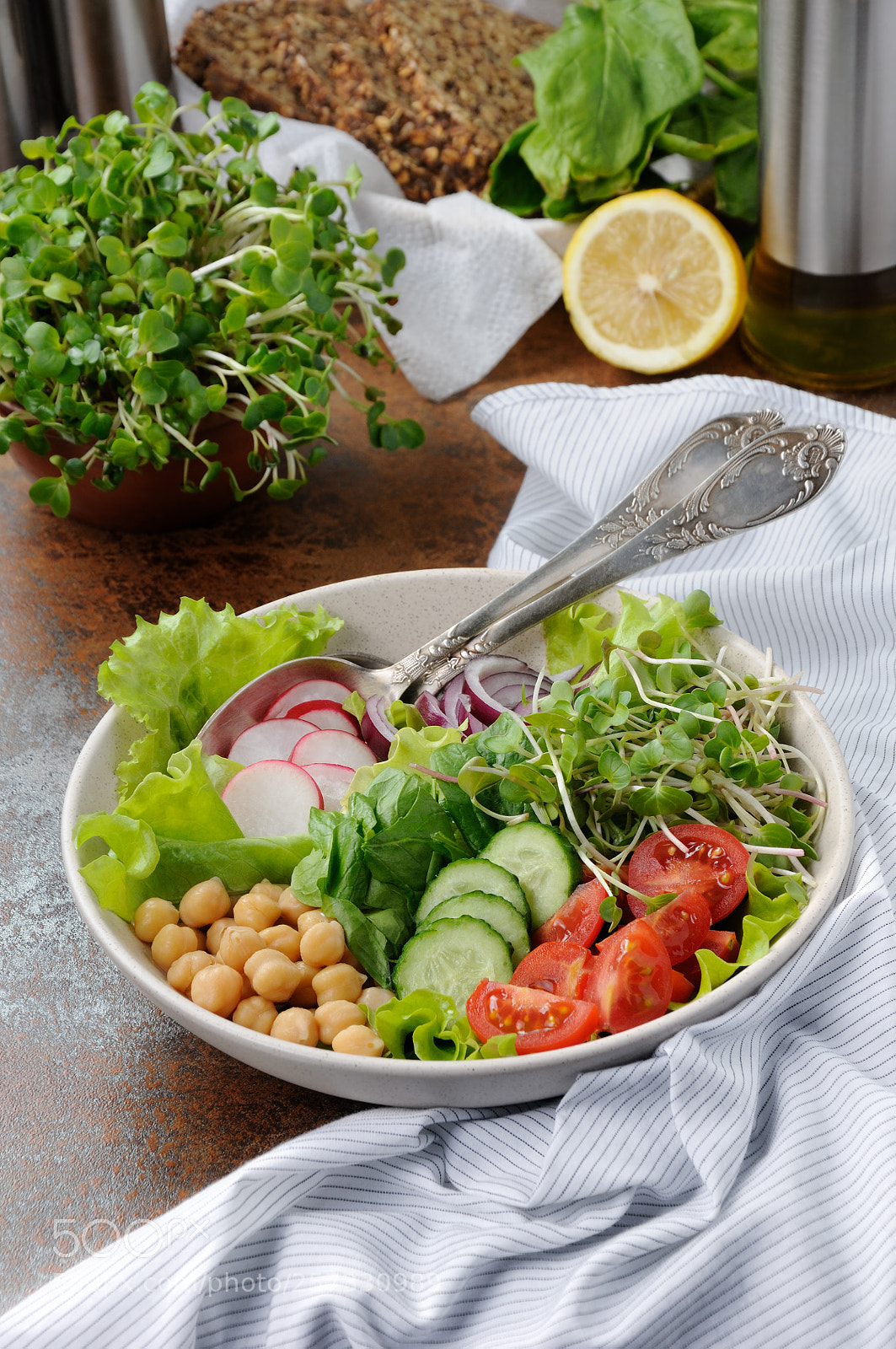 Nikon D90 sample photo. Vegetable salad of chickpeas photography